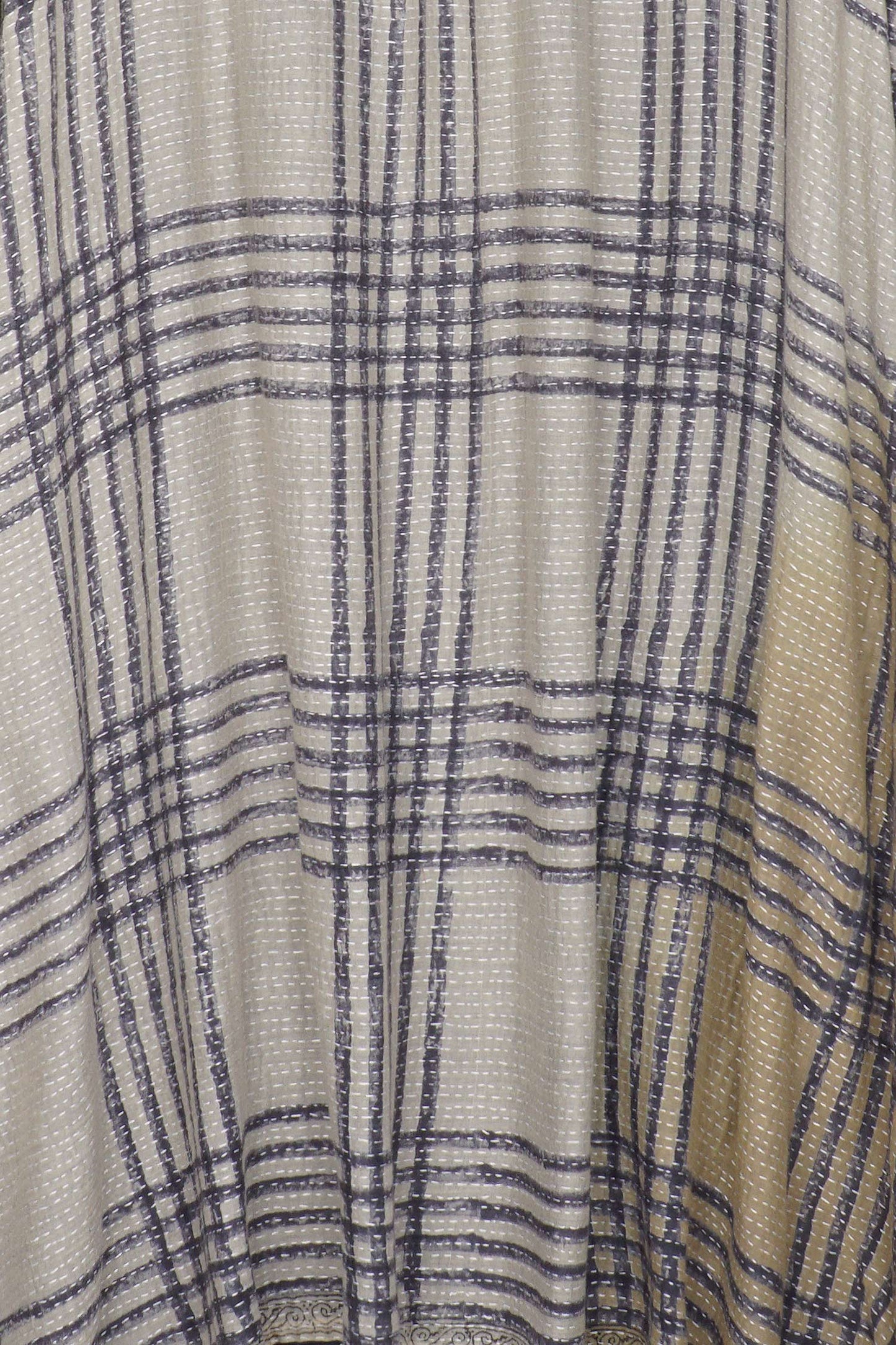 INDONESIAN PRINT VINTAGE INDIGO BACKING KANTHA OVERSIZE DRESS
