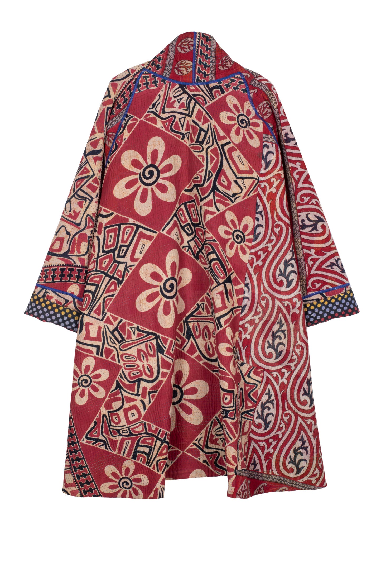 VINTAGE COTTON KANTHA KIMONO LONG JACKET