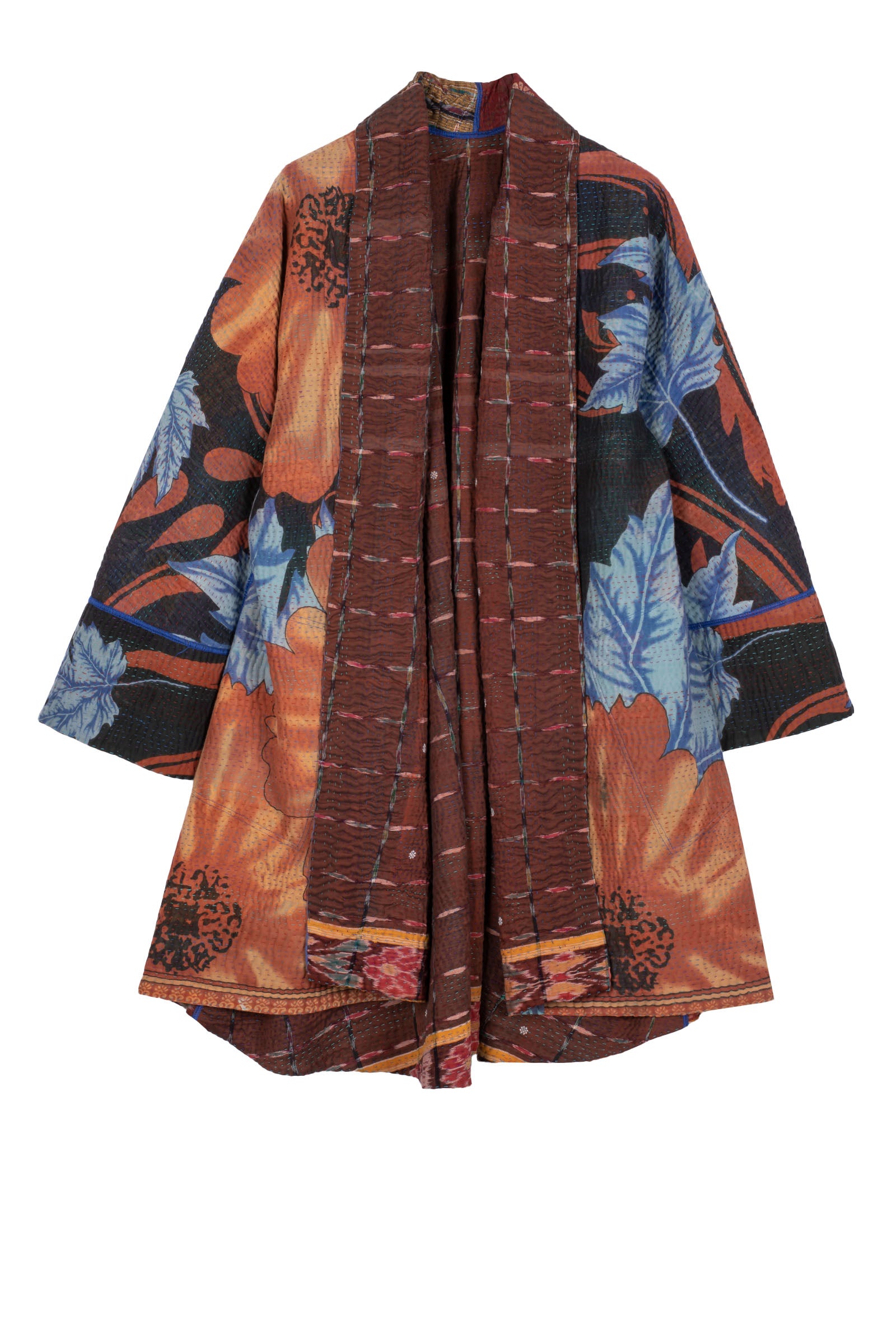 VINTAGE COTTON KANTHA KIMONO LONG JACKET