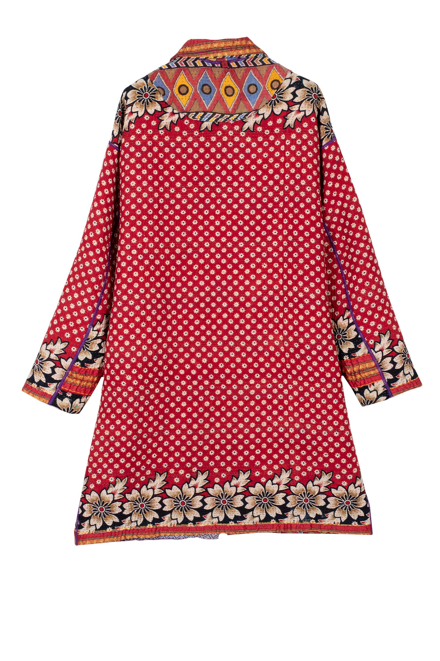 VINTAGE COTTON KANTHA LONG LINE JACKET