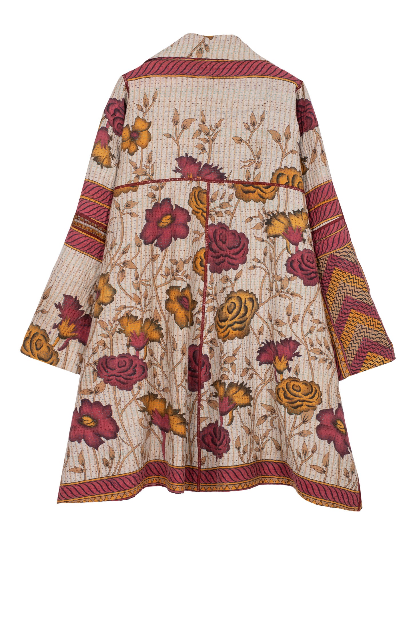 VINTAGE COTTON KANTHA A-LINE DUSTER