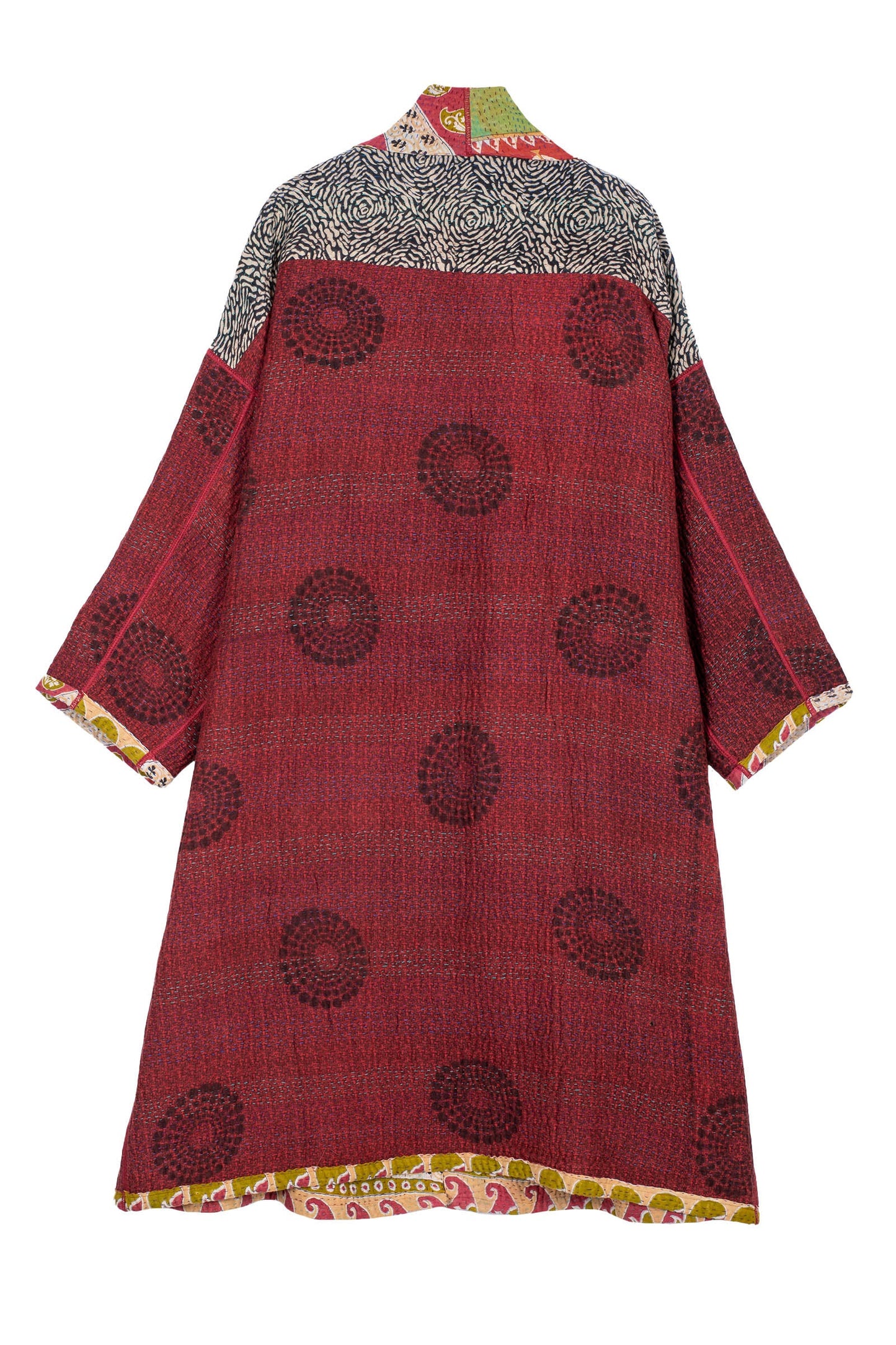 VINTAGE COTTON KANTHA SIMPLE ROBE