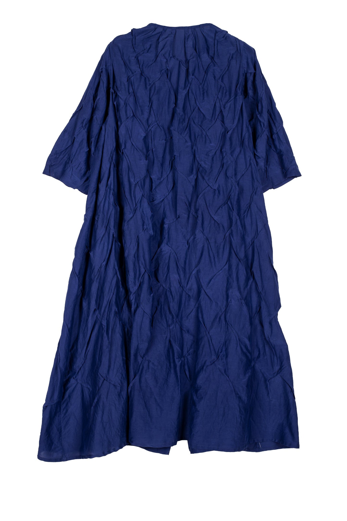 DYED COTTON SILK VOILE WAVY WAVY TUCK DUSTER