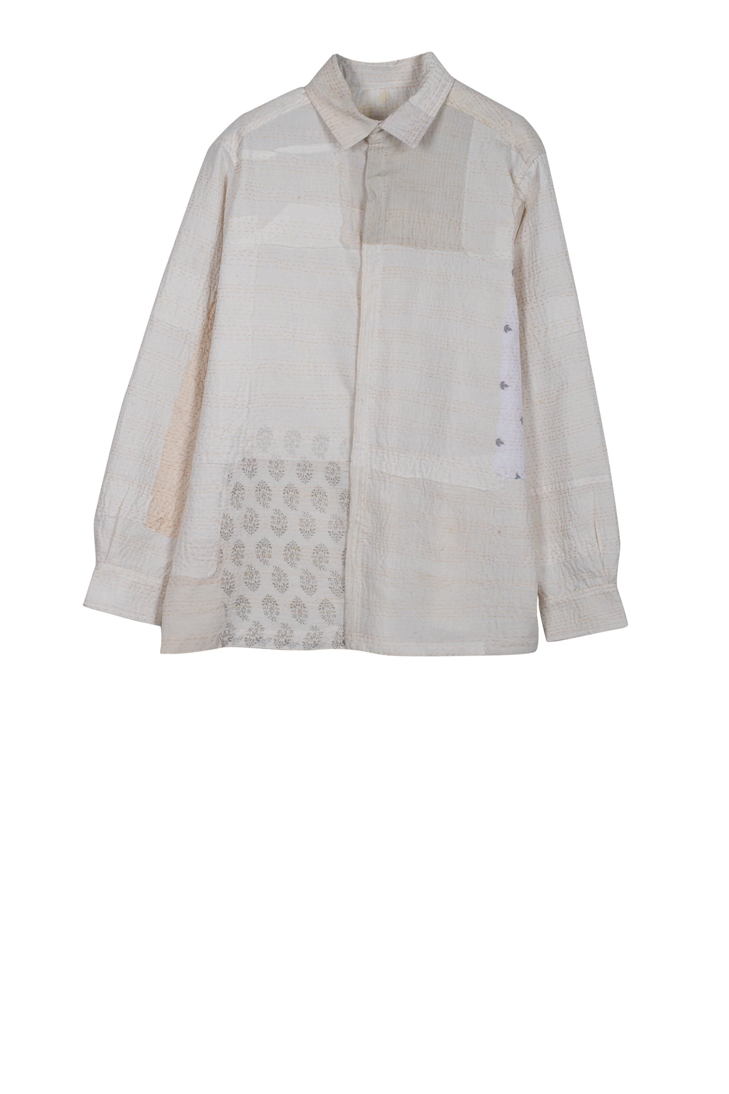 FRAYED PATCH KANTHA UNI SHIRT