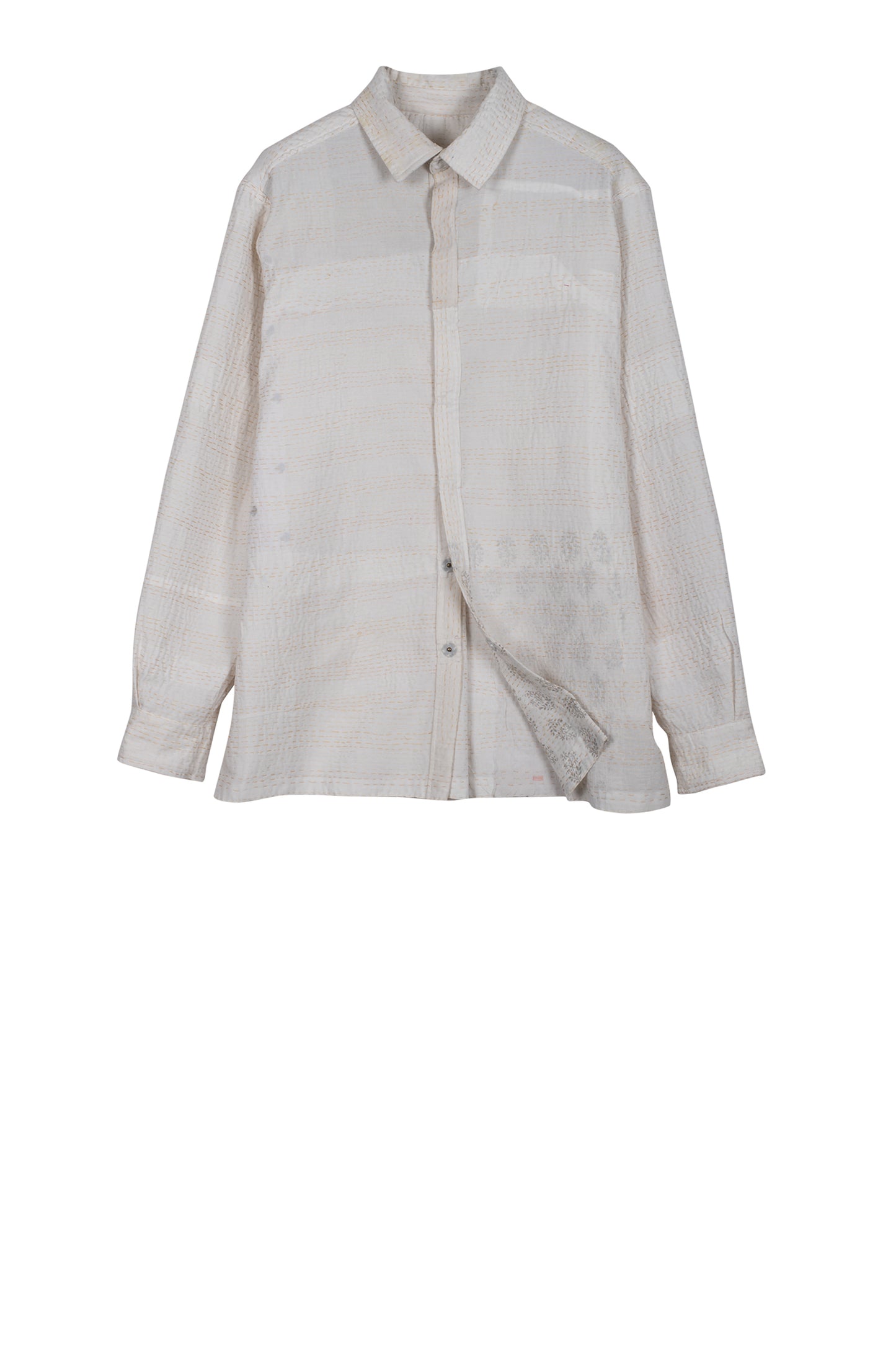 FRAYED PATCH KANTHA UNI SHIRT