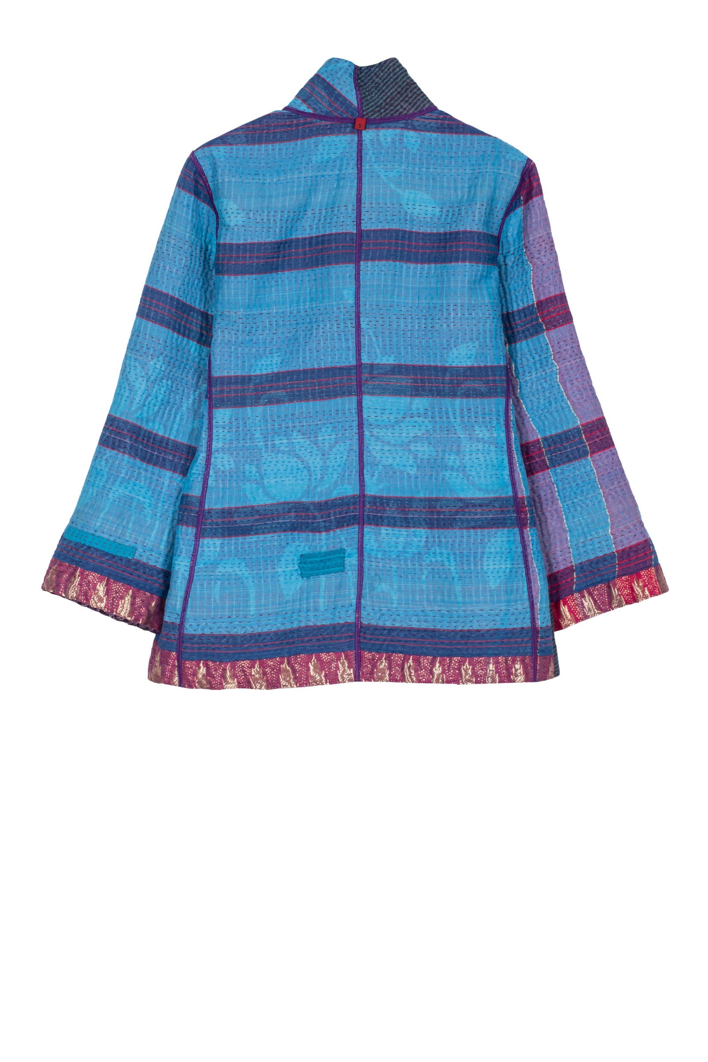 WOVEN VINTAGE COTTON KANTHA SHORT JACKET