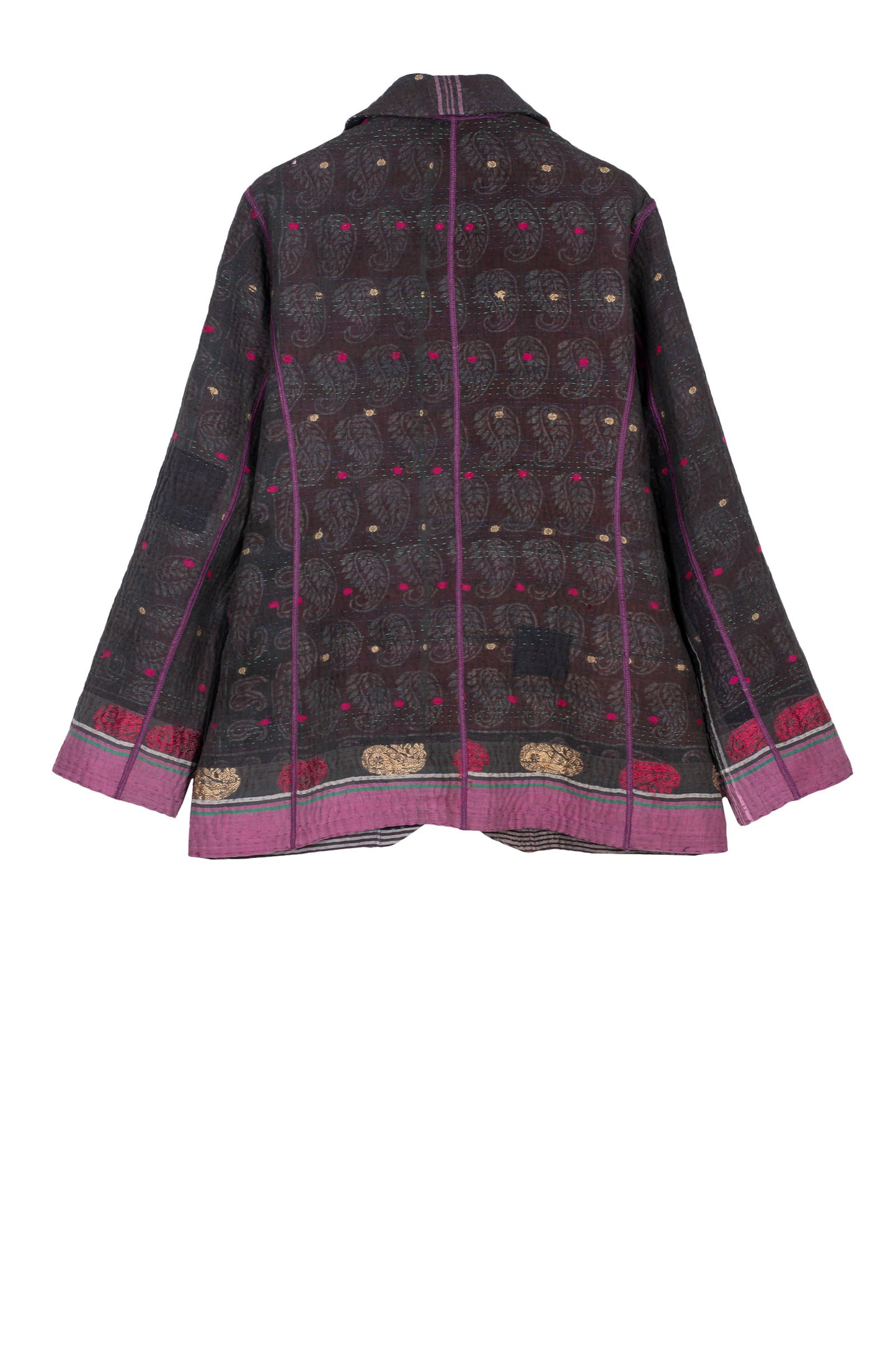 WOVEN VINTAGE COTTON KANTHA BASIC JACKET