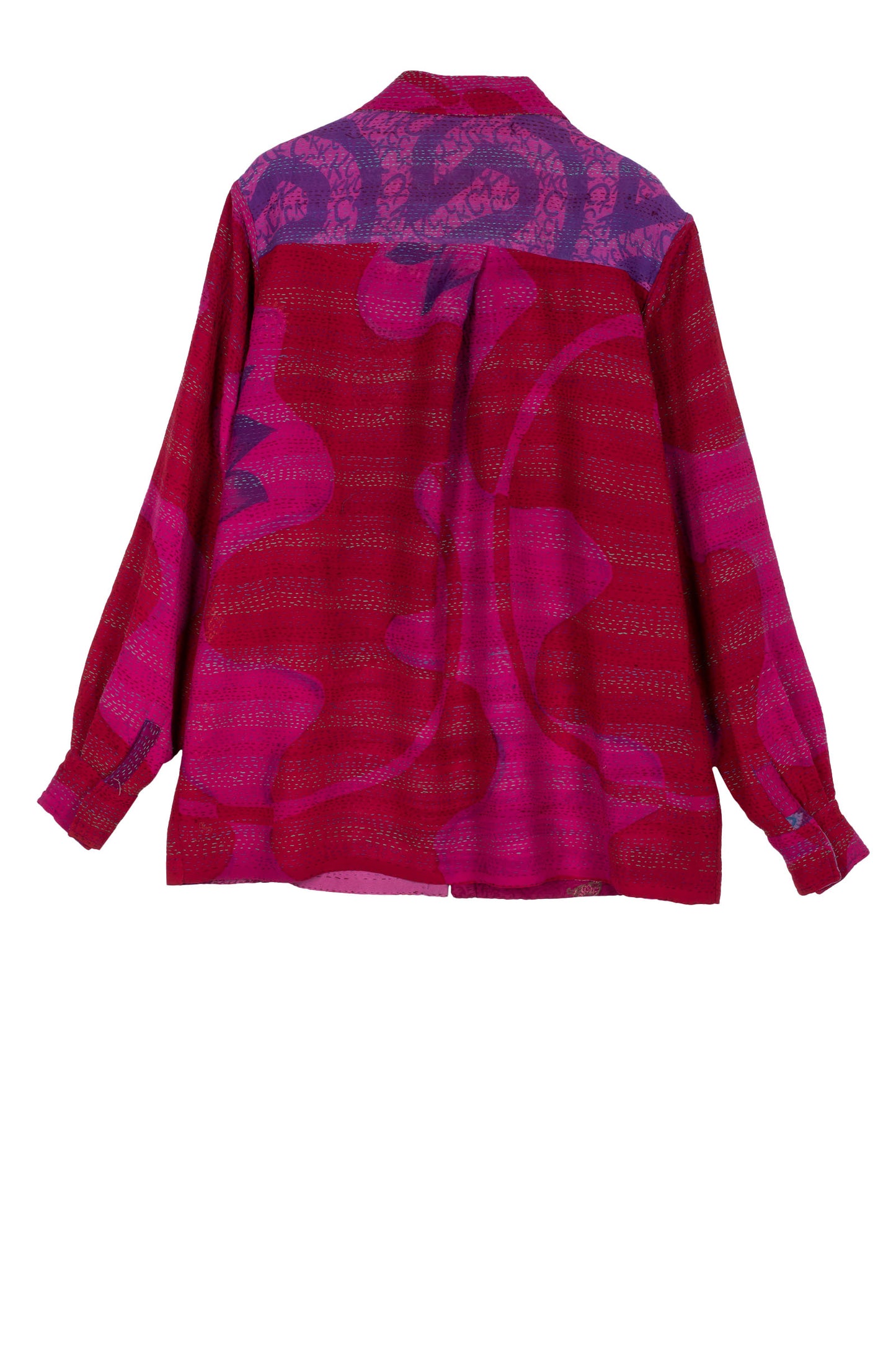 GEORGETTE VINTAGE SILK PATCH KANTHA UNI SHIRT