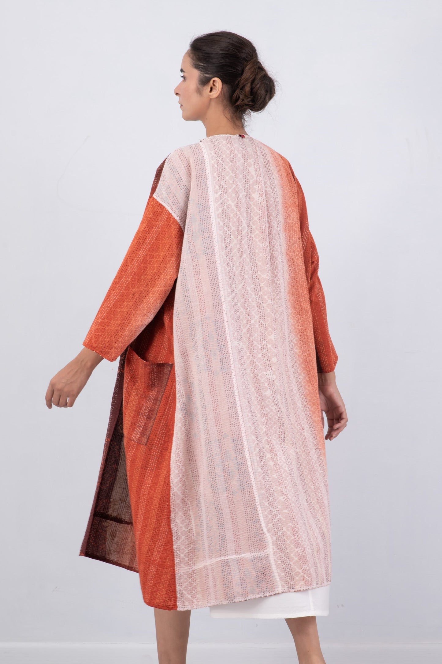 KIMONO COTTON KANTHA LONG DUSTER