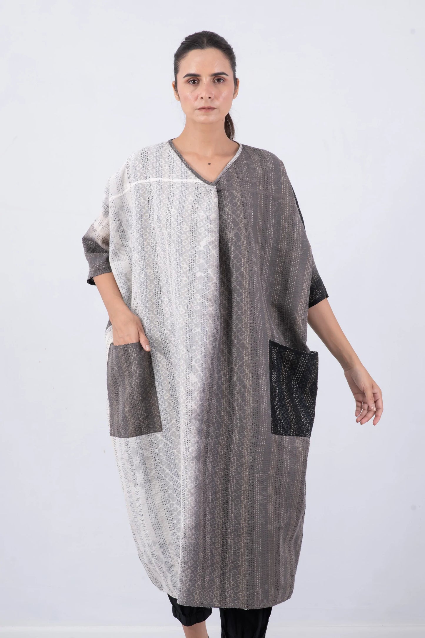 KIMONO COTTON KANTHA DOLMAN MAXI