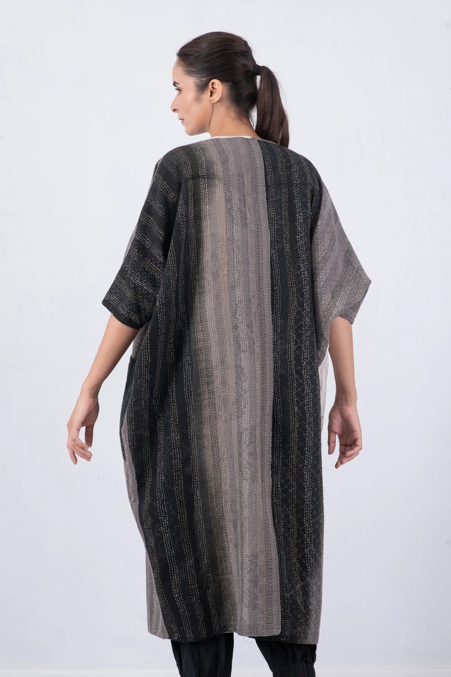KIMONO COTTON KANTHA DOLMAN MAXI