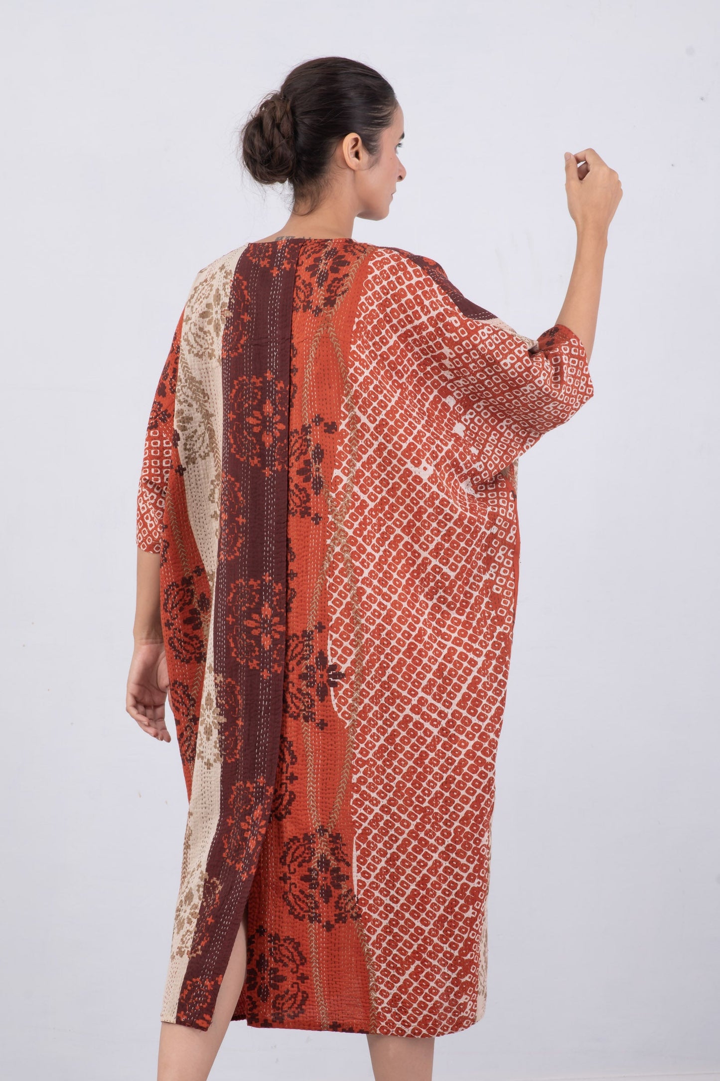 KIMONO COTTON KANTHA DOLMAN MAXI