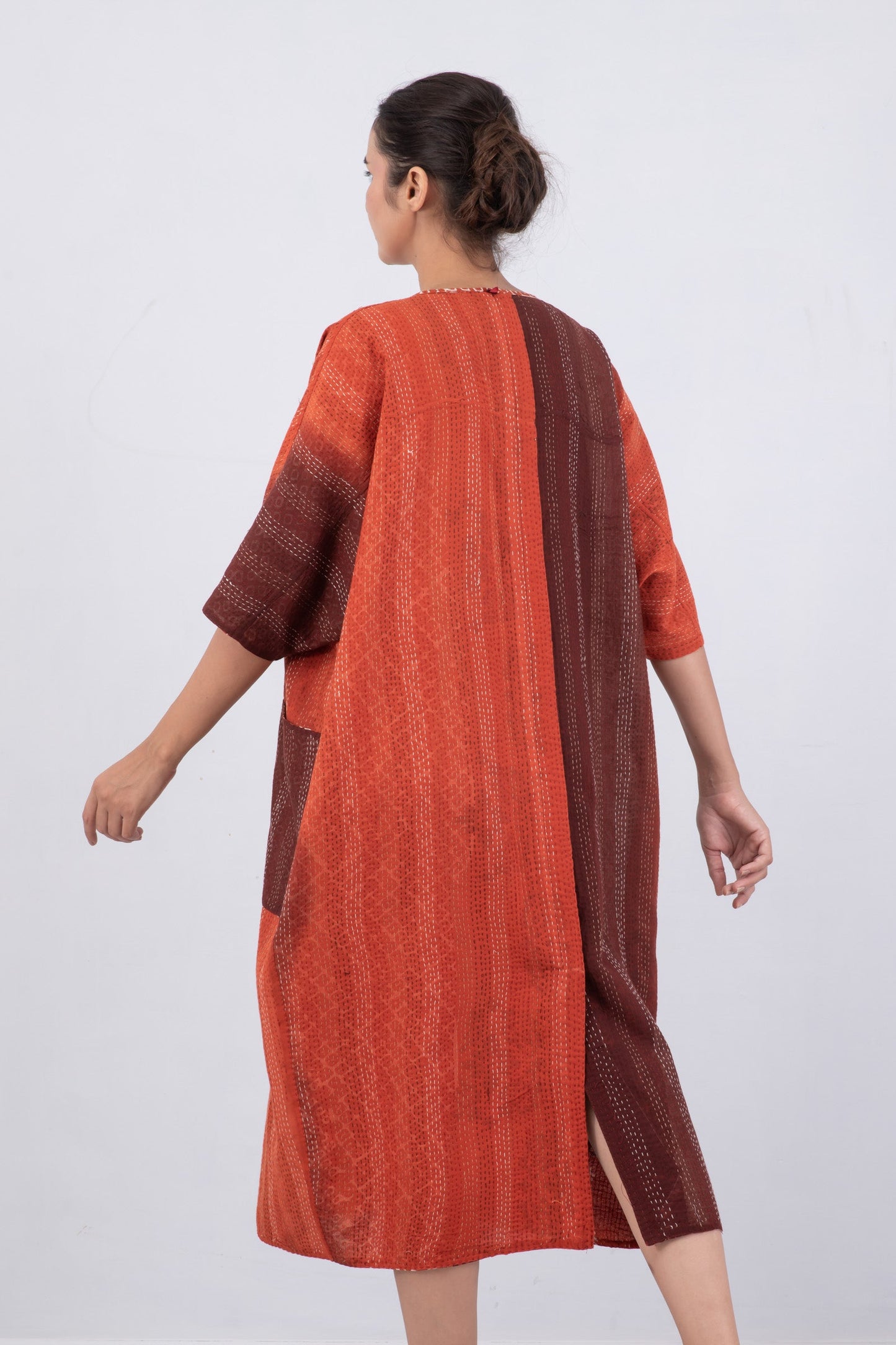 KIMONO COTTON KANTHA DOLMAN MAXI