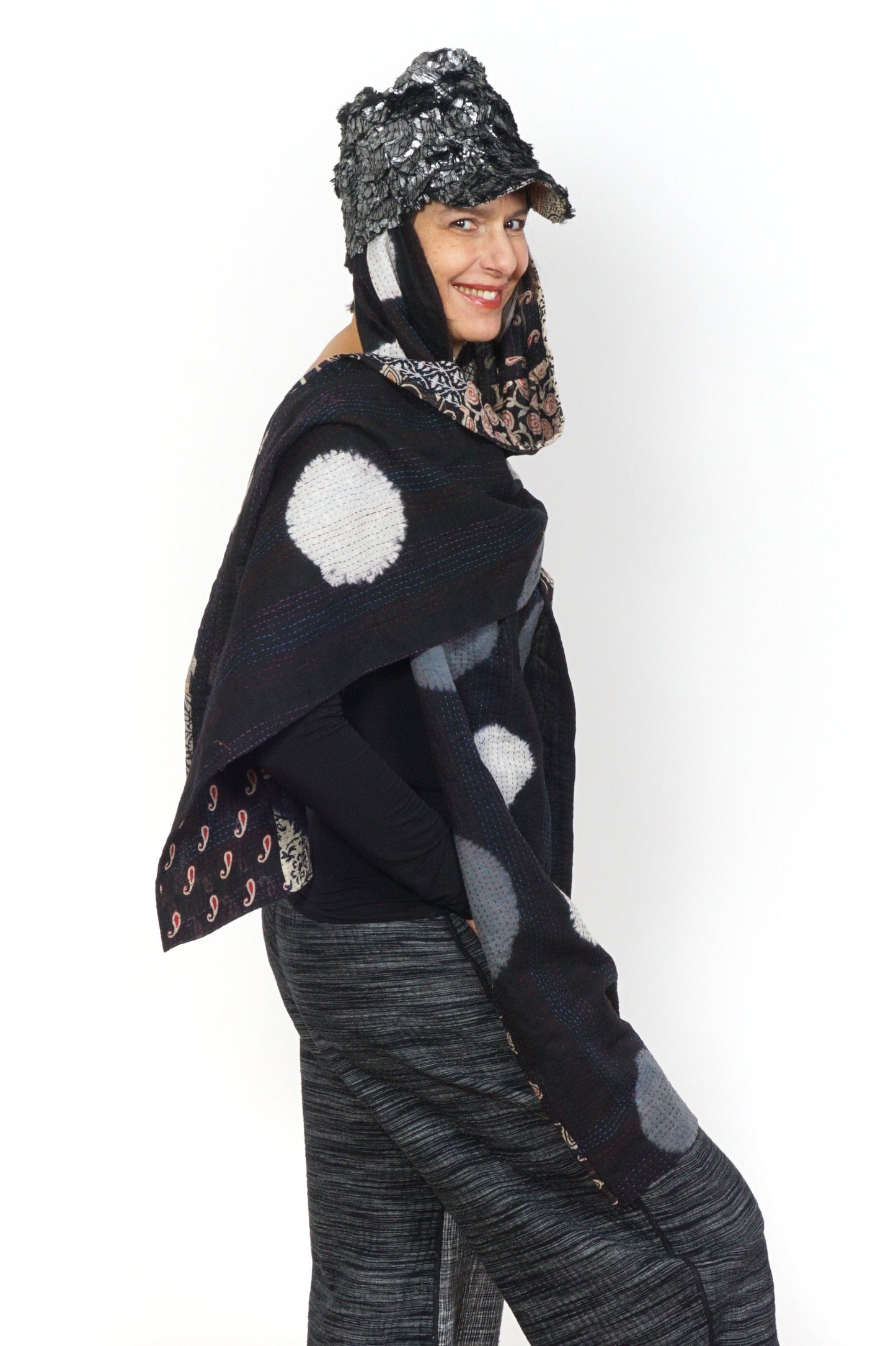 KANTHA CASK STOLE HAT BY KYOKO MURAYAMA