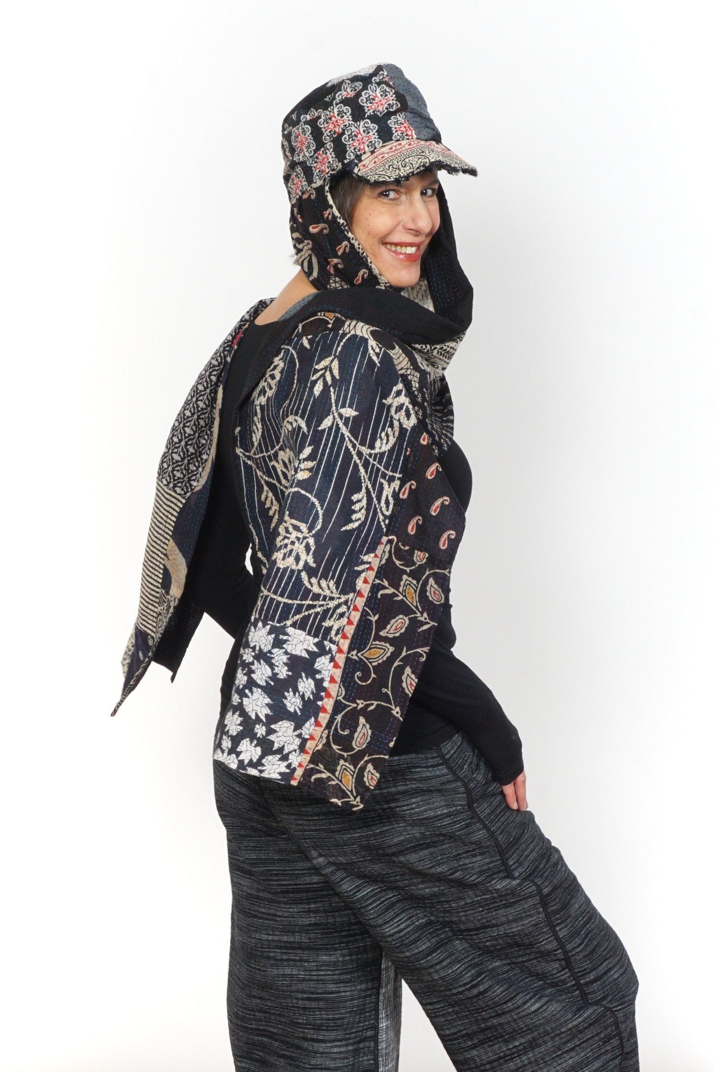 KANTHA CASK STOLE HAT BY KYOKO MURAYAMA