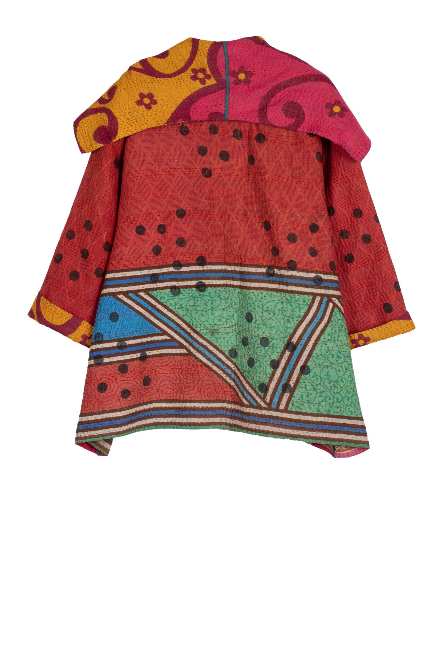 VINTAGE COTTON KANTHA FLARE JACKET
