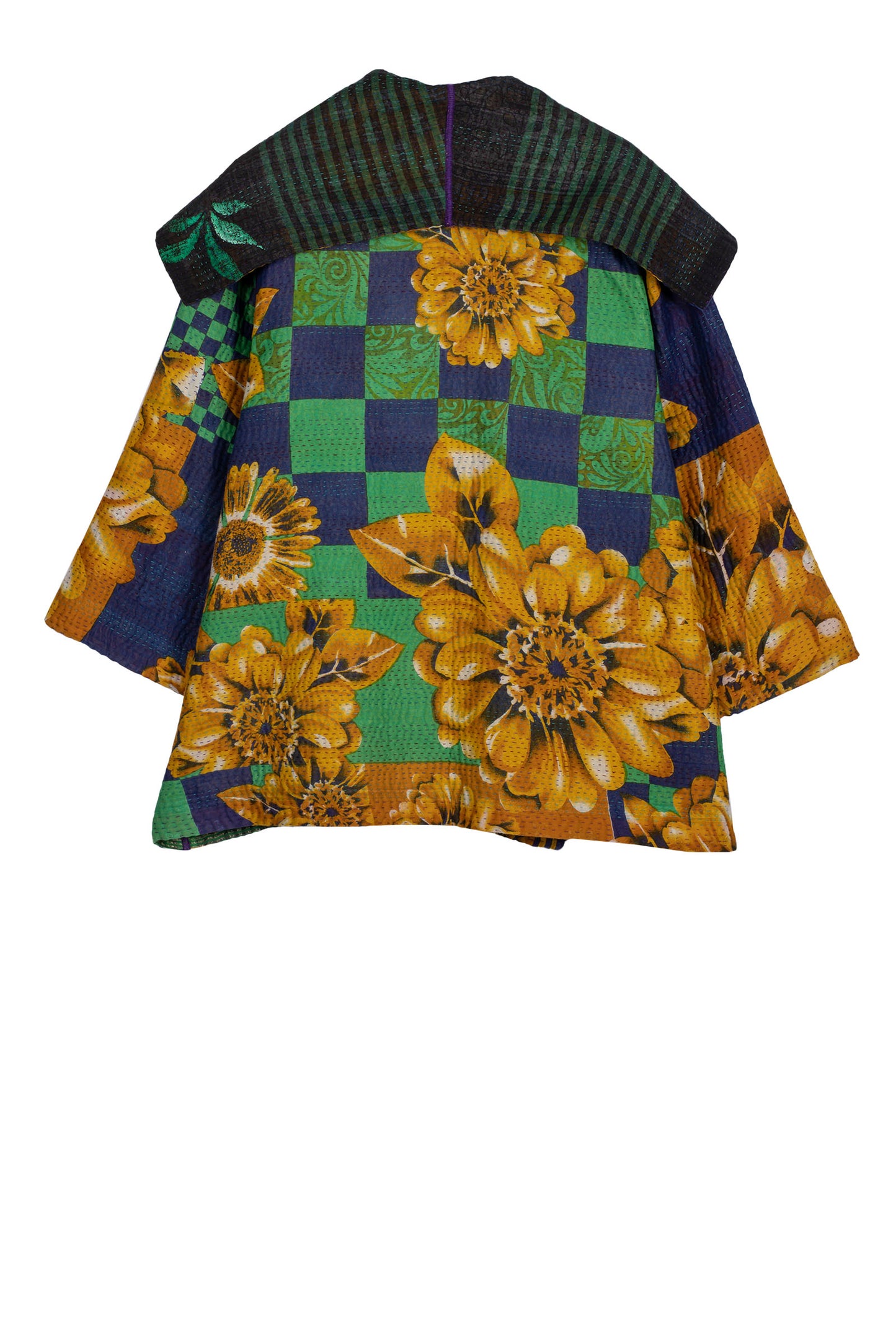 VINTAGE COTTON KANTHA FLARE JACKET
