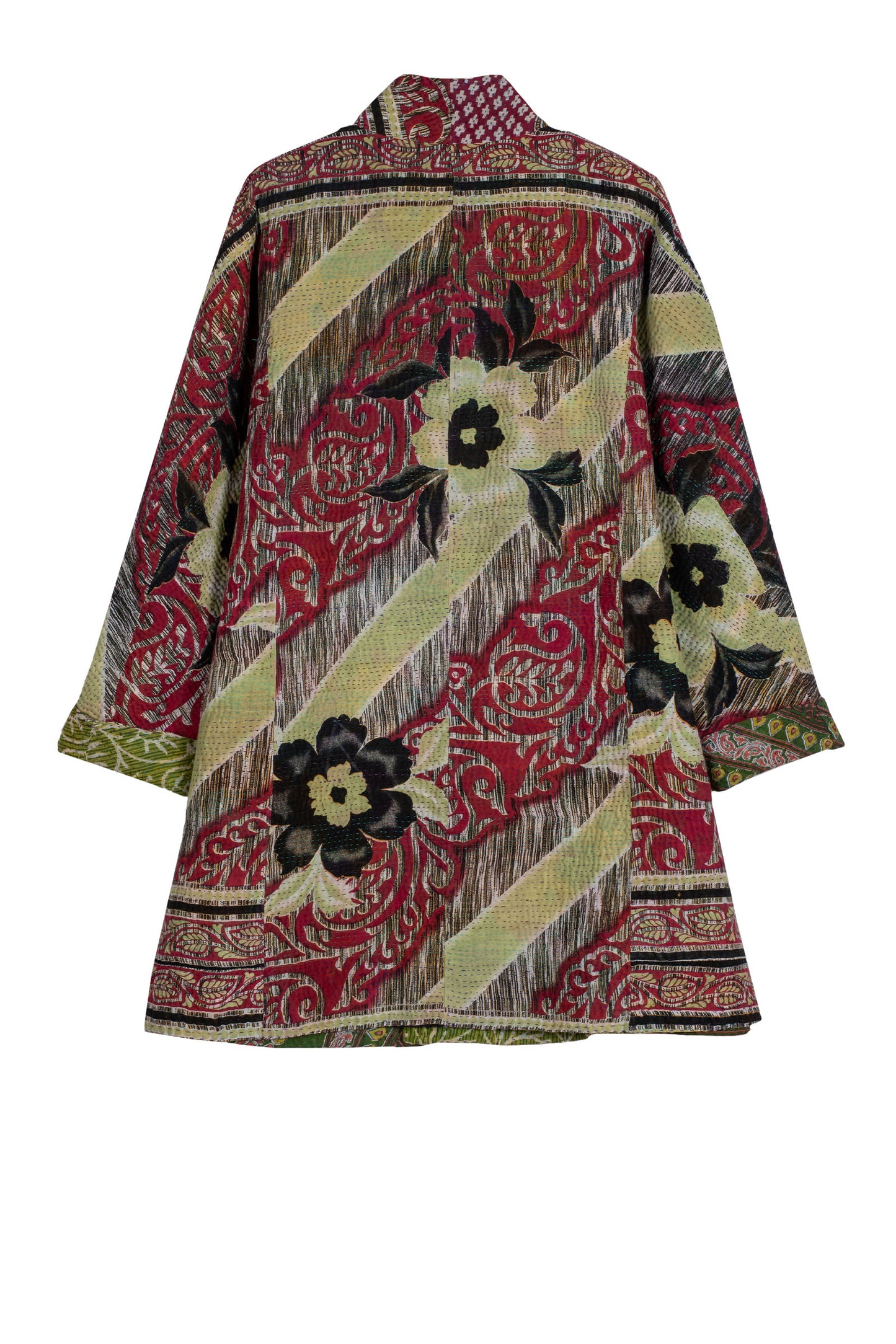 VINTAGE COTTON KANTHA HIGH-NECK TOPPER