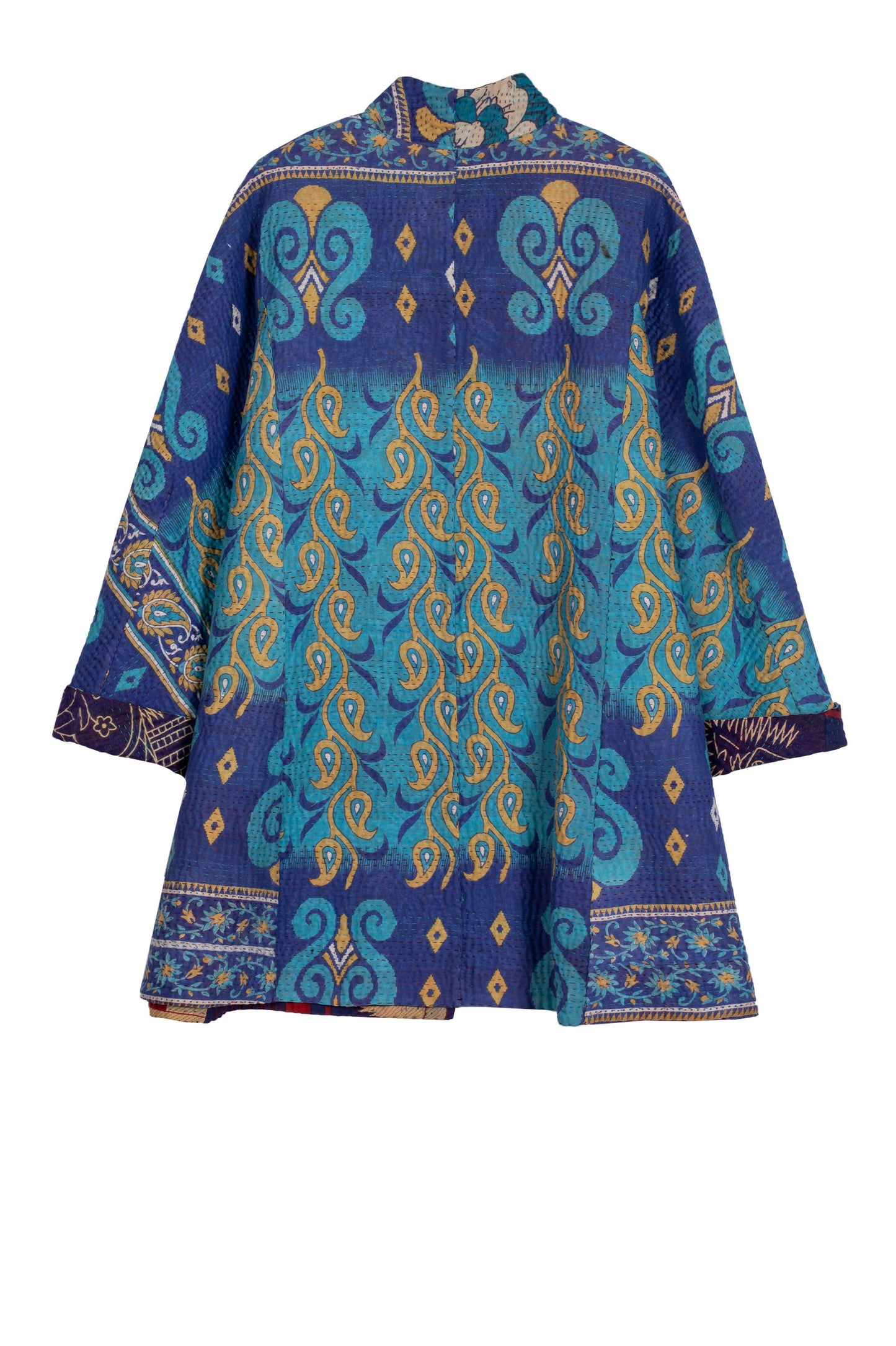 VINTAGE COTTON KANTHA HIGH-NECK TOPPER