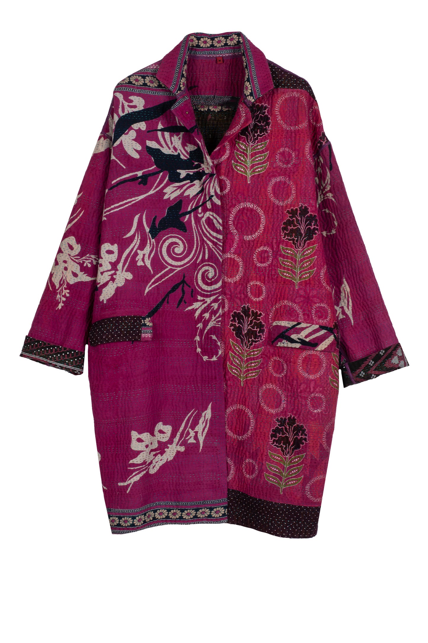 VINTAGE COTTON KANTHA LONG LINE JACKET