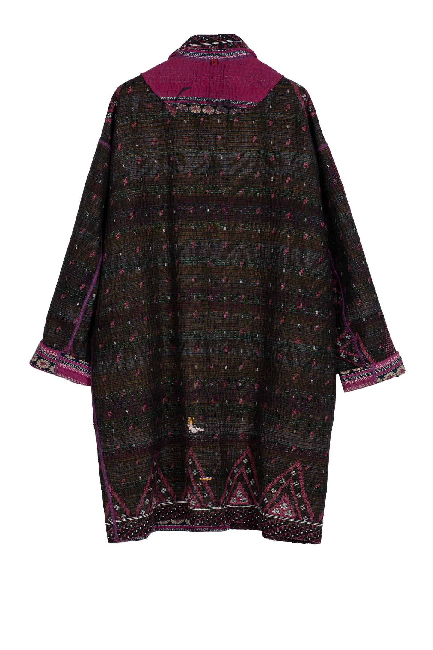 VINTAGE COTTON KANTHA LONG LINE JACKET