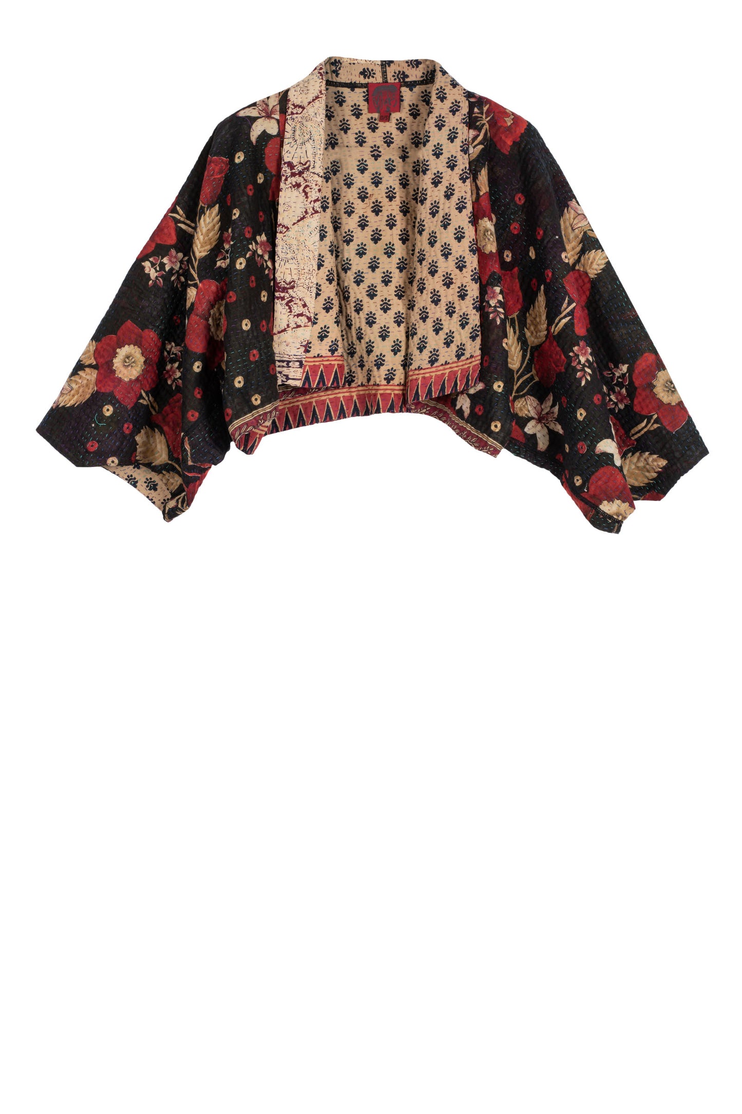 VINTAGE COTTON KANTHA PUFF SLV. SHRUG