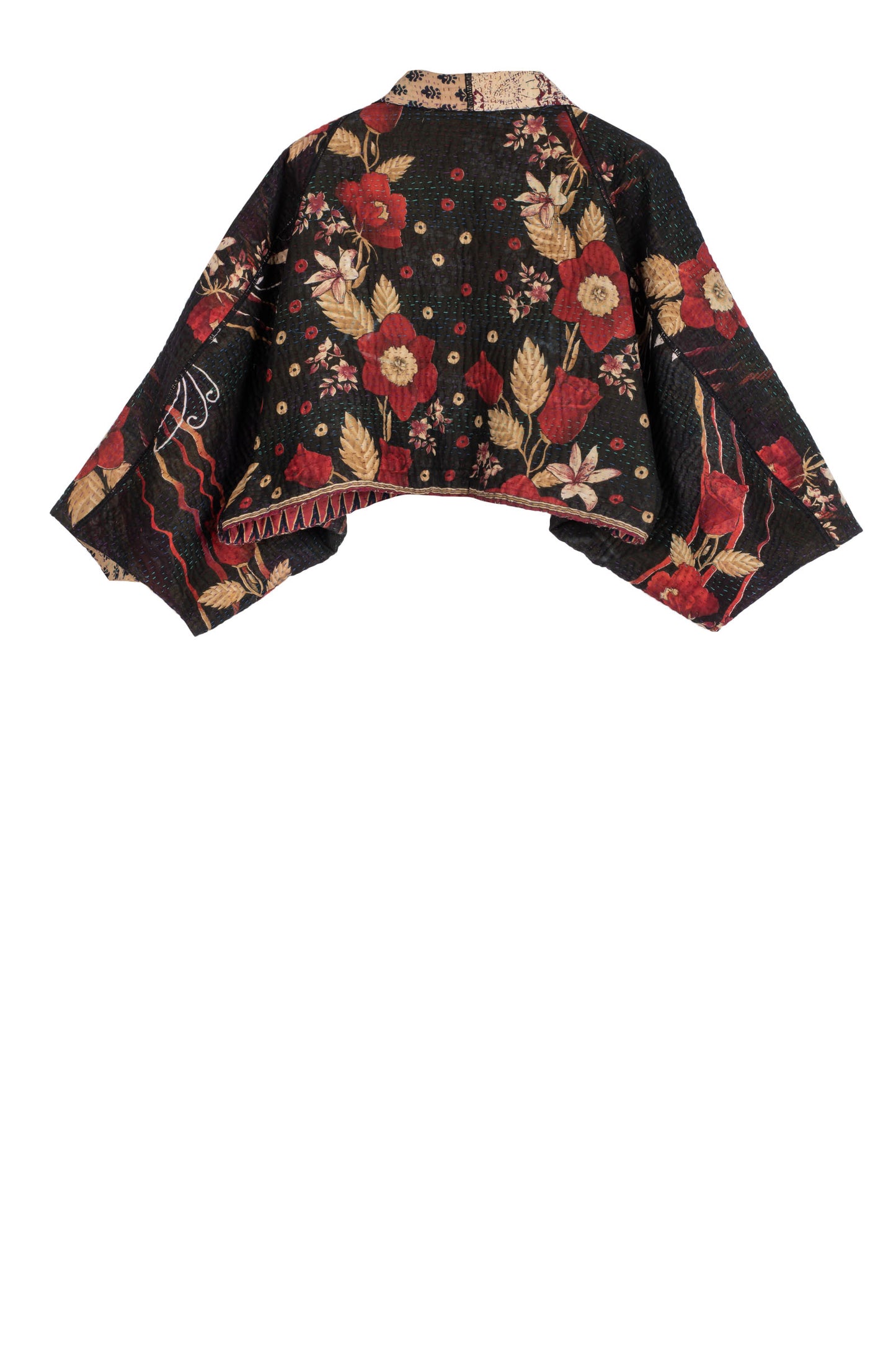 VINTAGE COTTON KANTHA PUFF SLV. SHRUG