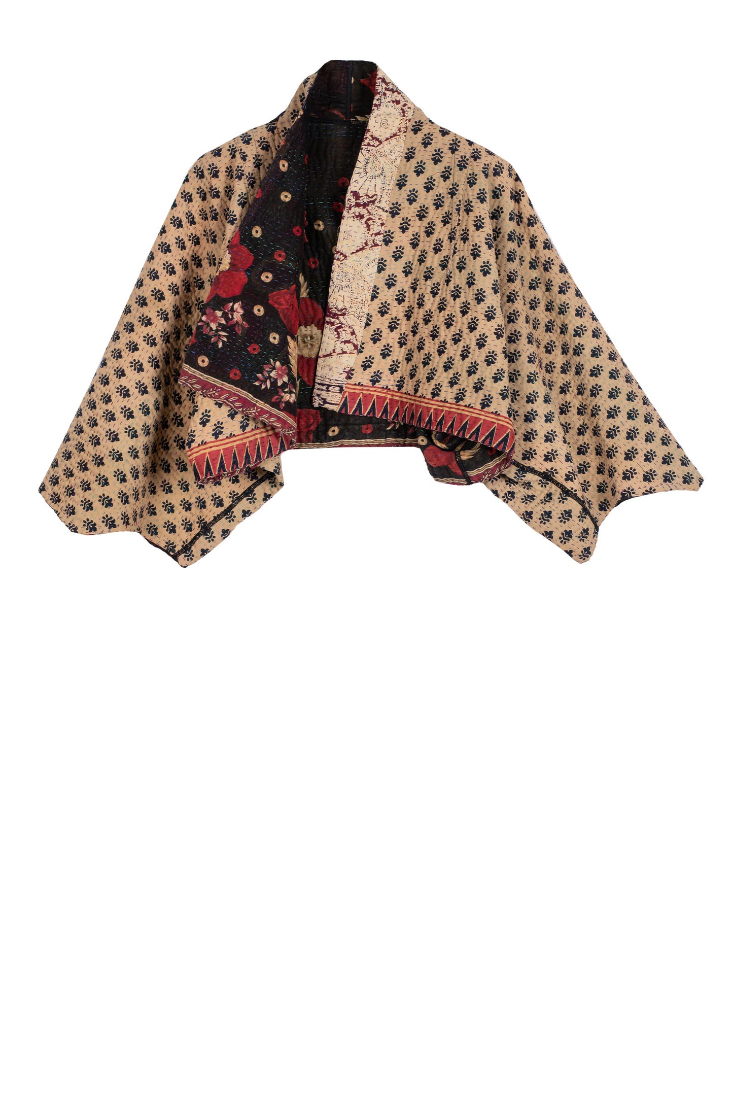VINTAGE COTTON KANTHA PUFF SLV. SHRUG