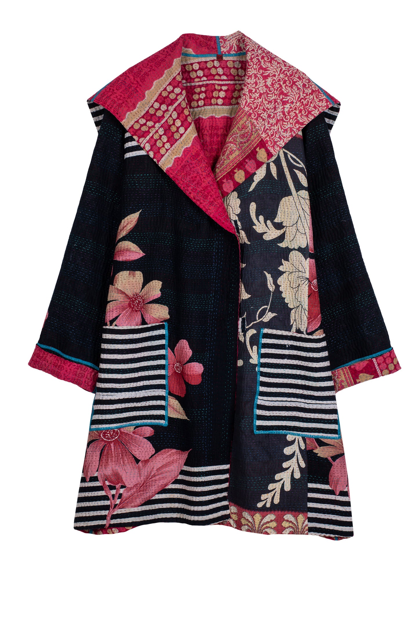 VINTAGE COTTON KANTHA POCKET MEDIUM COAT