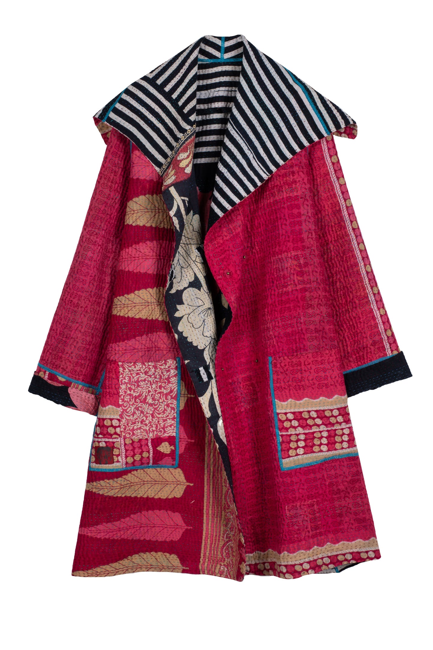 VINTAGE COTTON KANTHA POCKET MEDIUM COAT