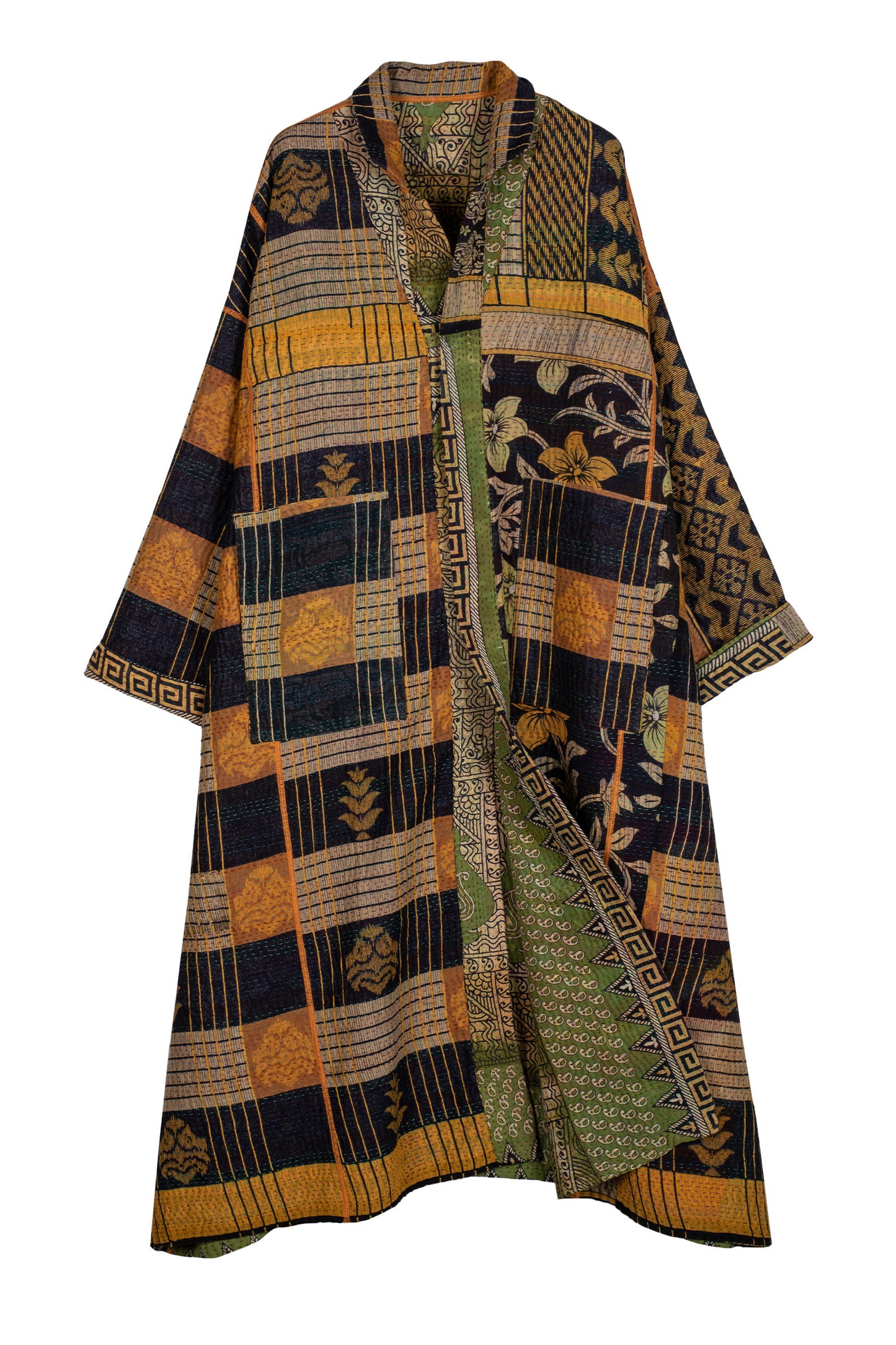 VINTAGE COTTON KANTHA OVERSIZED COAT