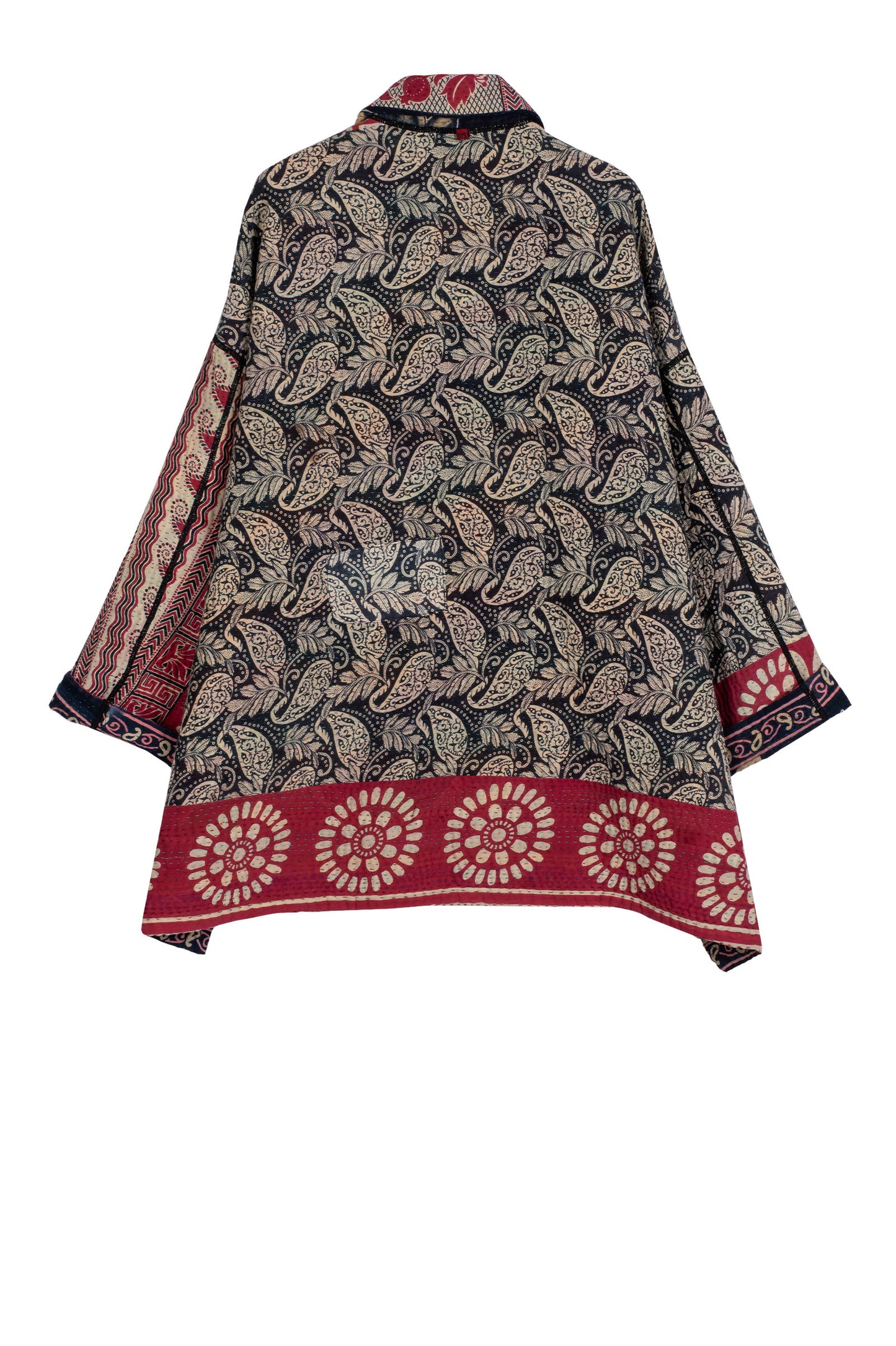 VINTAGE COTTON KANTHA OVERSIZED MINI COAT