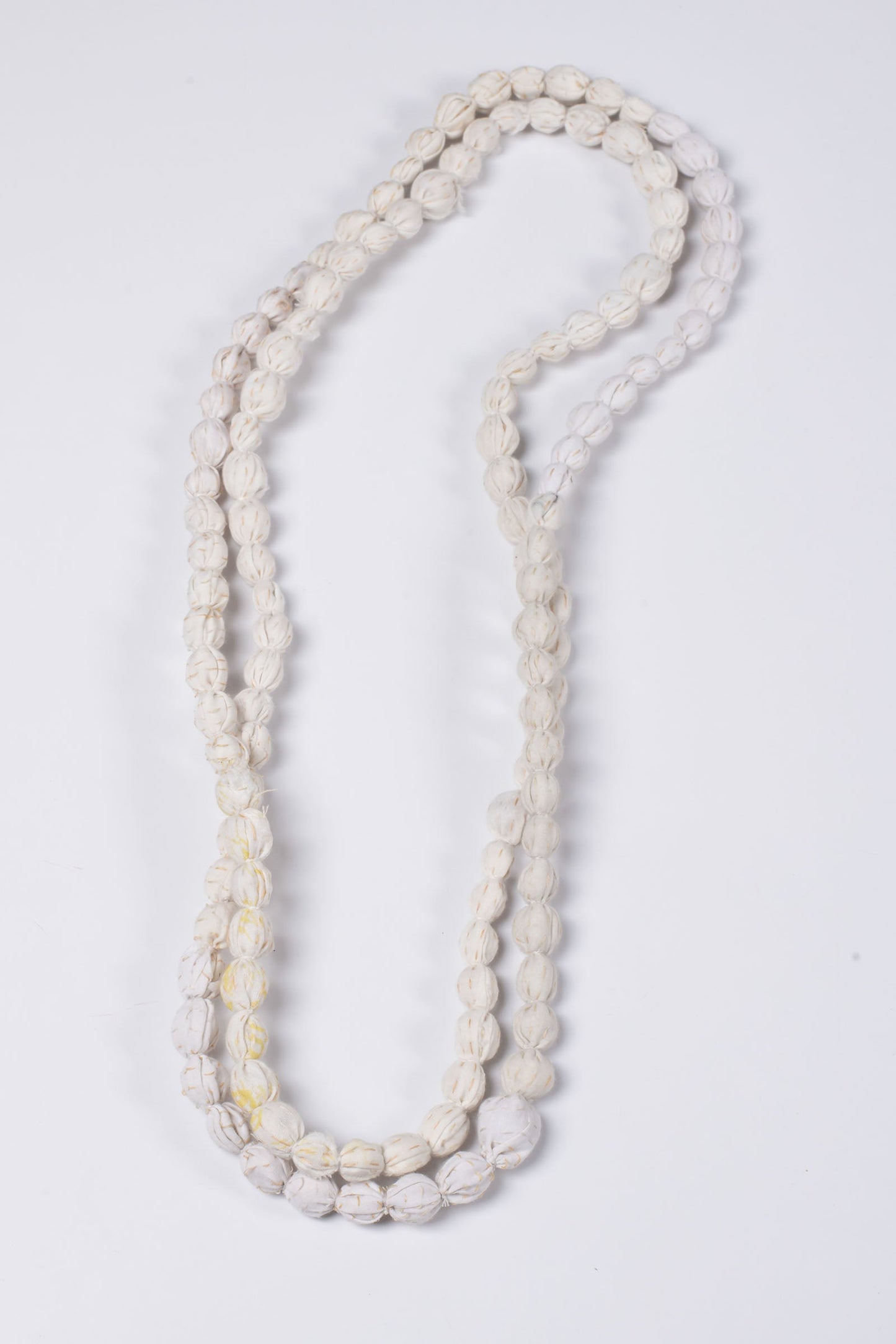 VINTAGE JAIPUR PATCH KANTHA TIE BEADS LONG NECKLACE