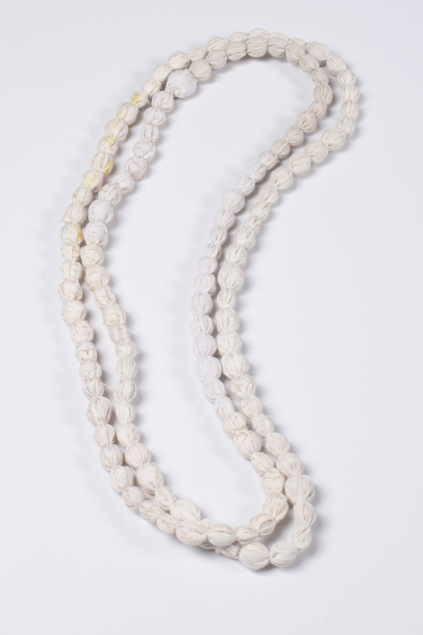 VINTAGE JAIPUR PATCH KANTHA TIE BEADS LONG NECKLACE