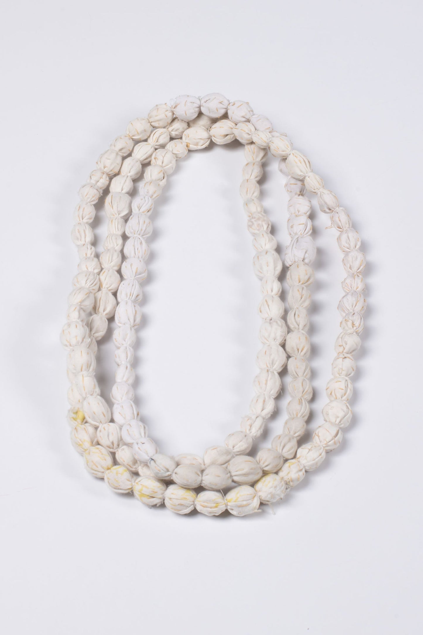 VINTAGE JAIPUR PATCH KANTHA TIE BEADS LONG NECKLACE