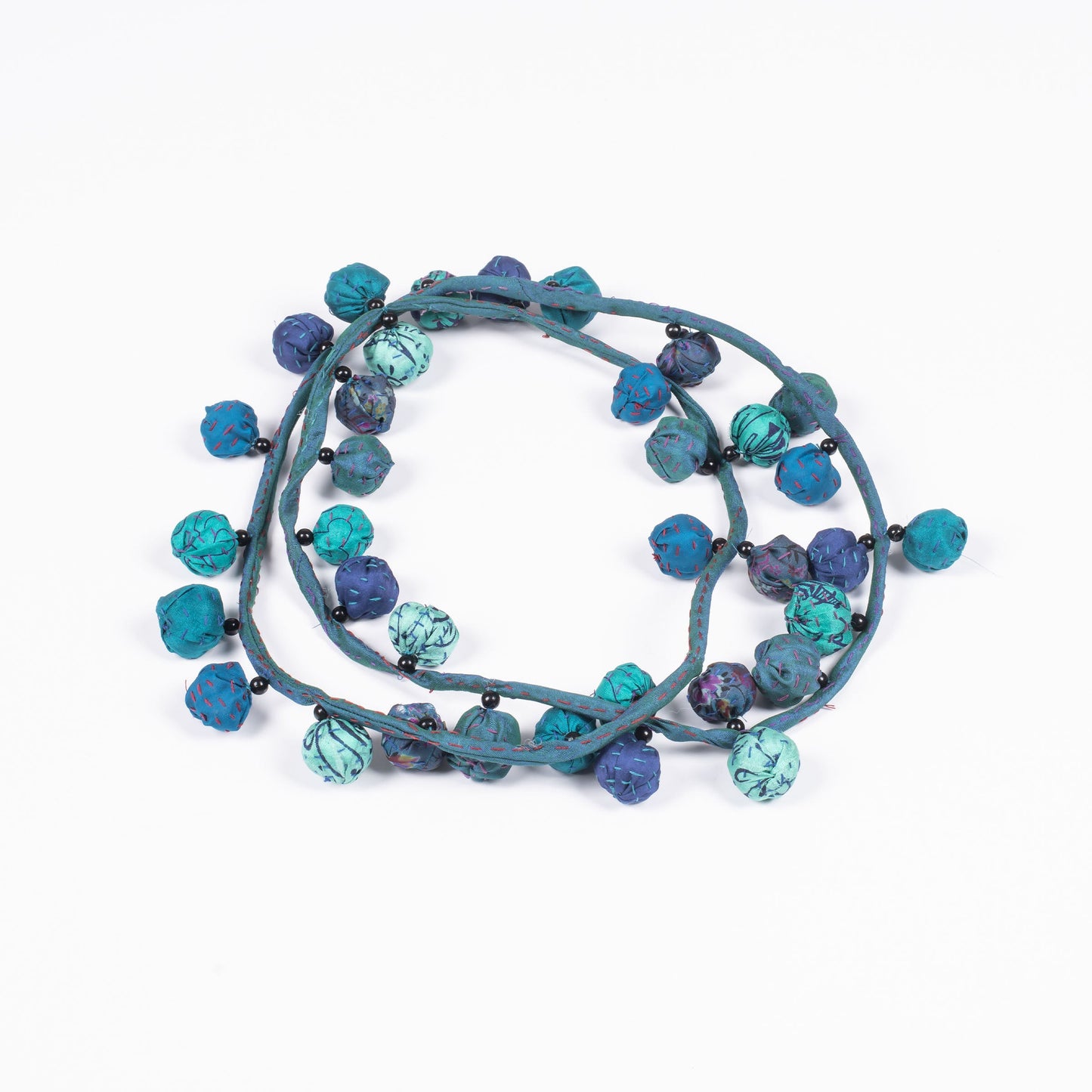 VINTAGE JAIPUR PATCH KANTHA TWIGG LONG NECKLACE