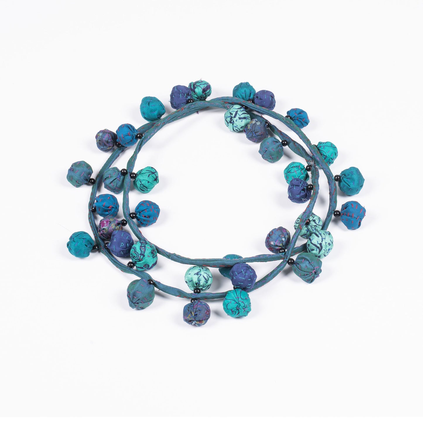 VINTAGE JAIPUR PATCH KANTHA TWIGG LONG NECKLACE
