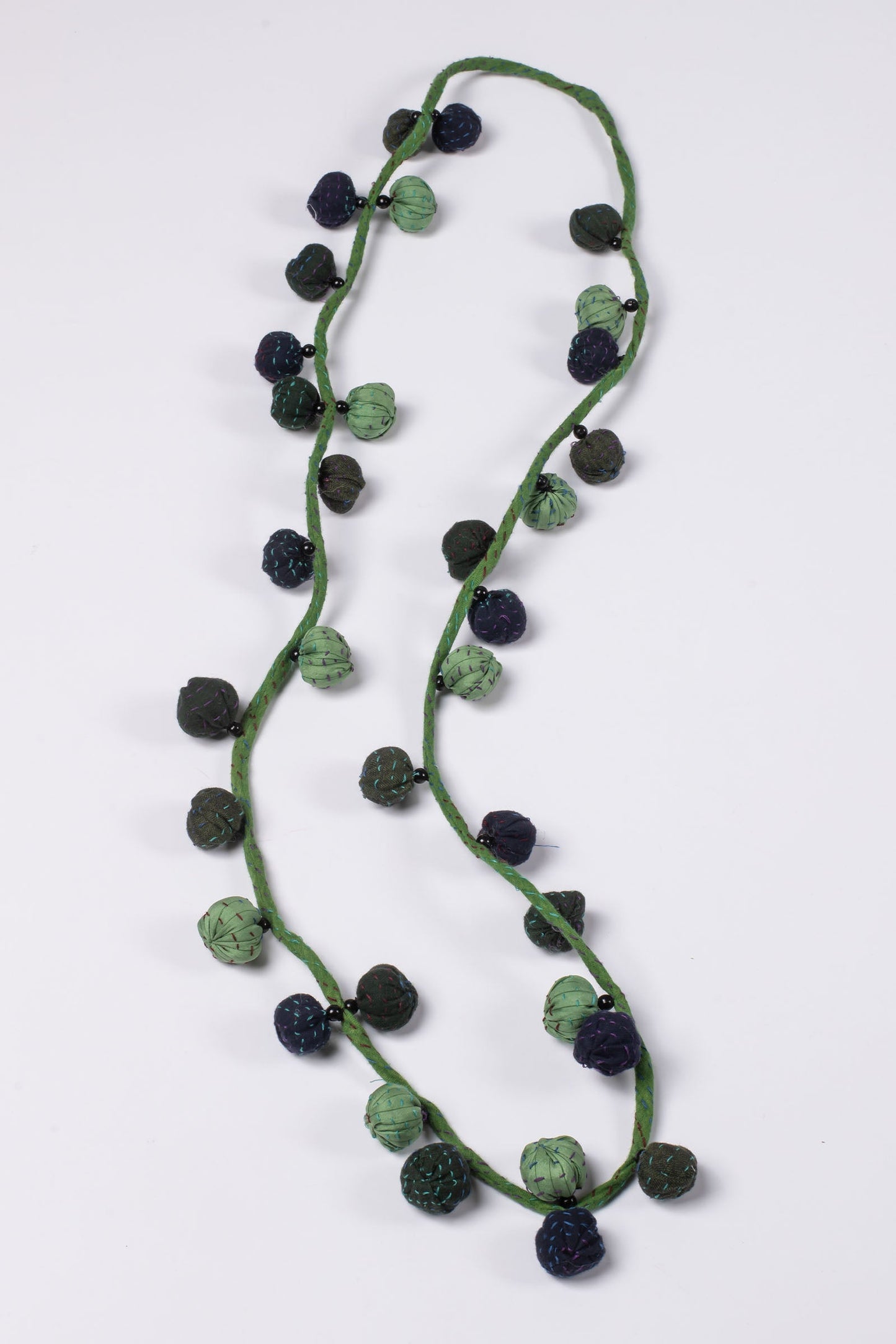 VINTAGE JAIPUR PATCH KANTHA TWIGG LONG NECKLACE