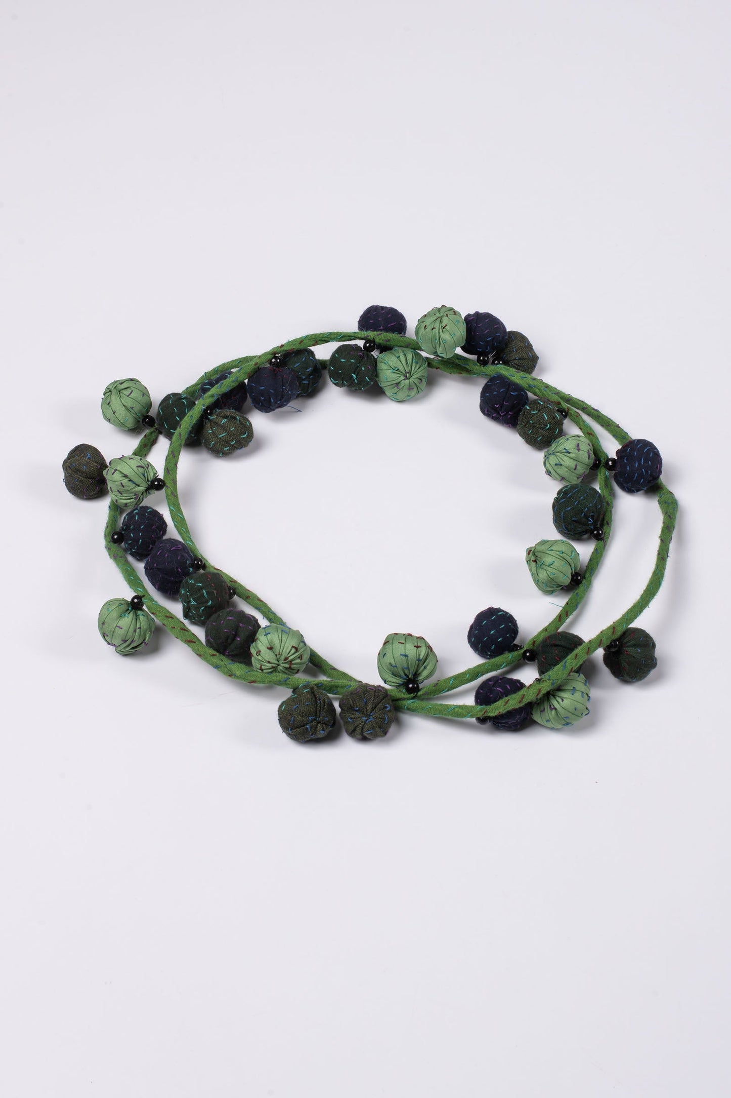 VINTAGE JAIPUR PATCH KANTHA TWIGG LONG NECKLACE