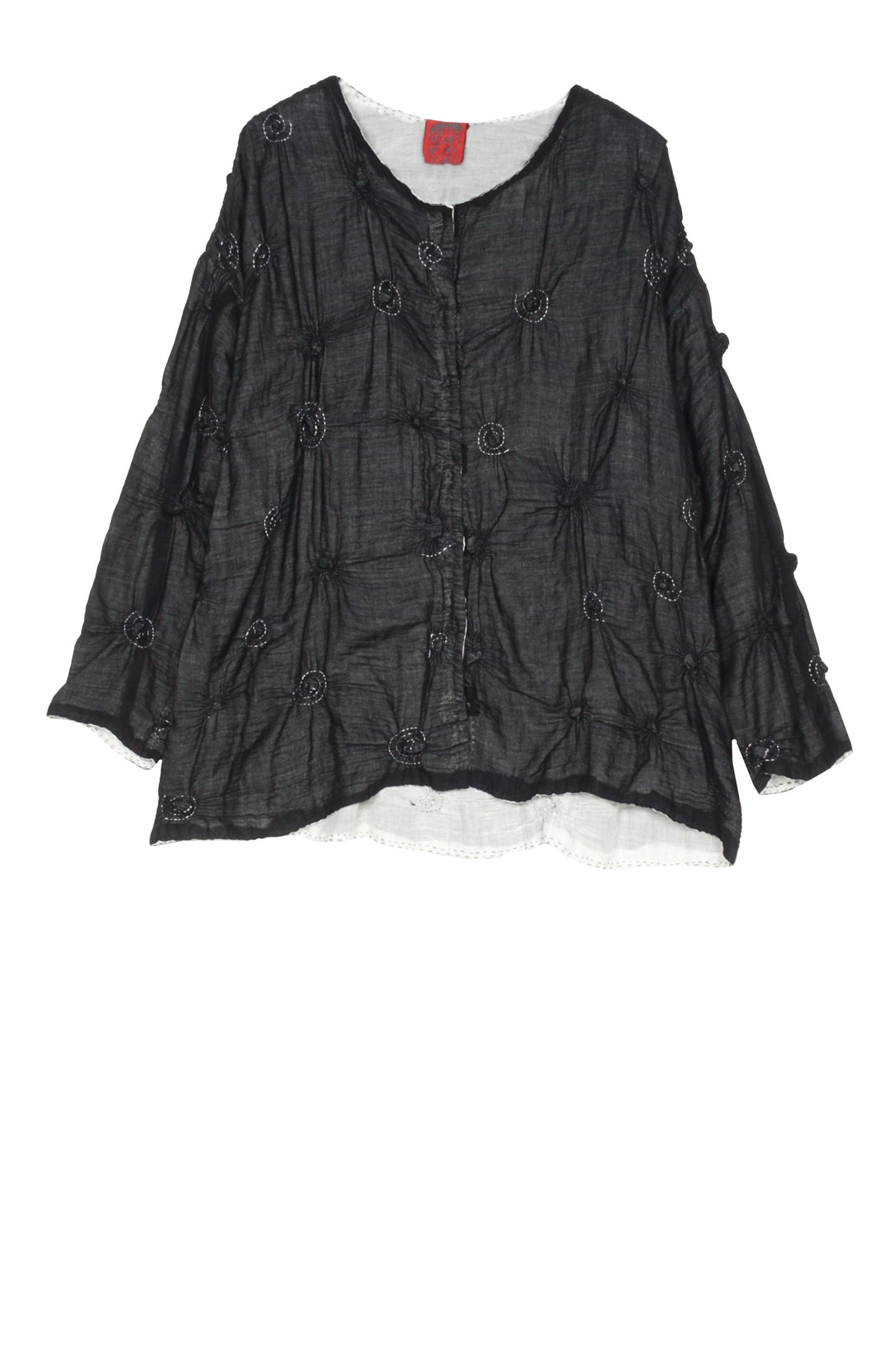 SPIRAL KANTHA CREW NECK TOP