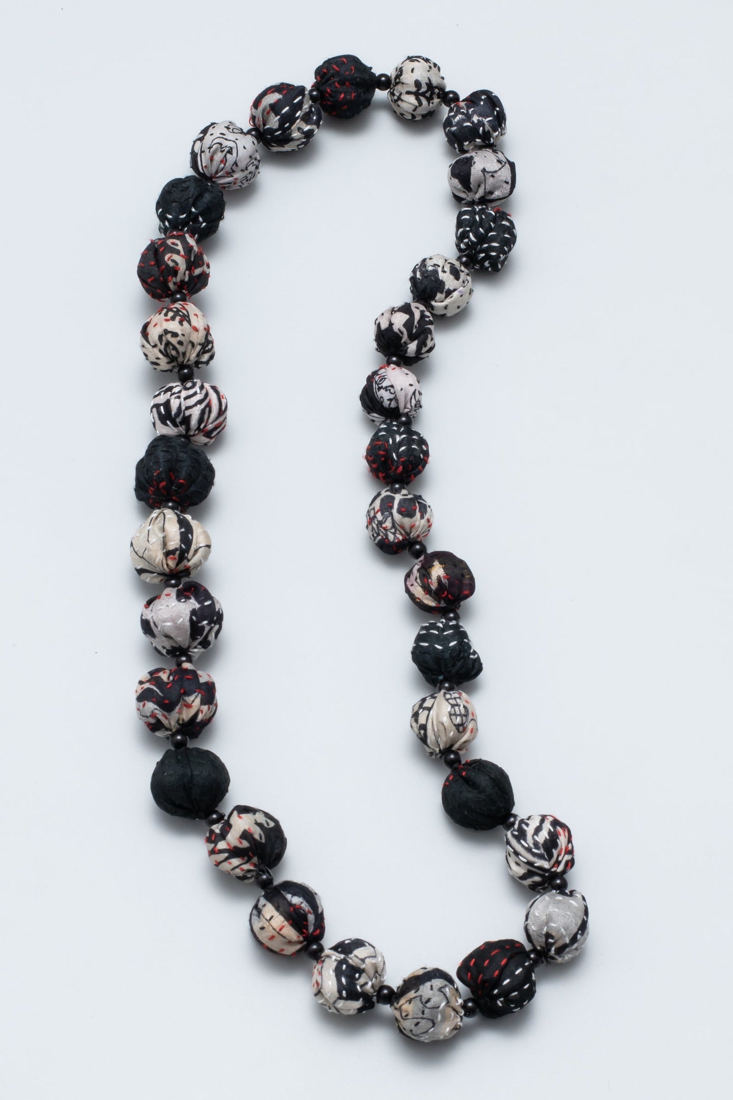 VINTAGE SILK KANTHA SMALL NUTS MEDIUM NECKLACE