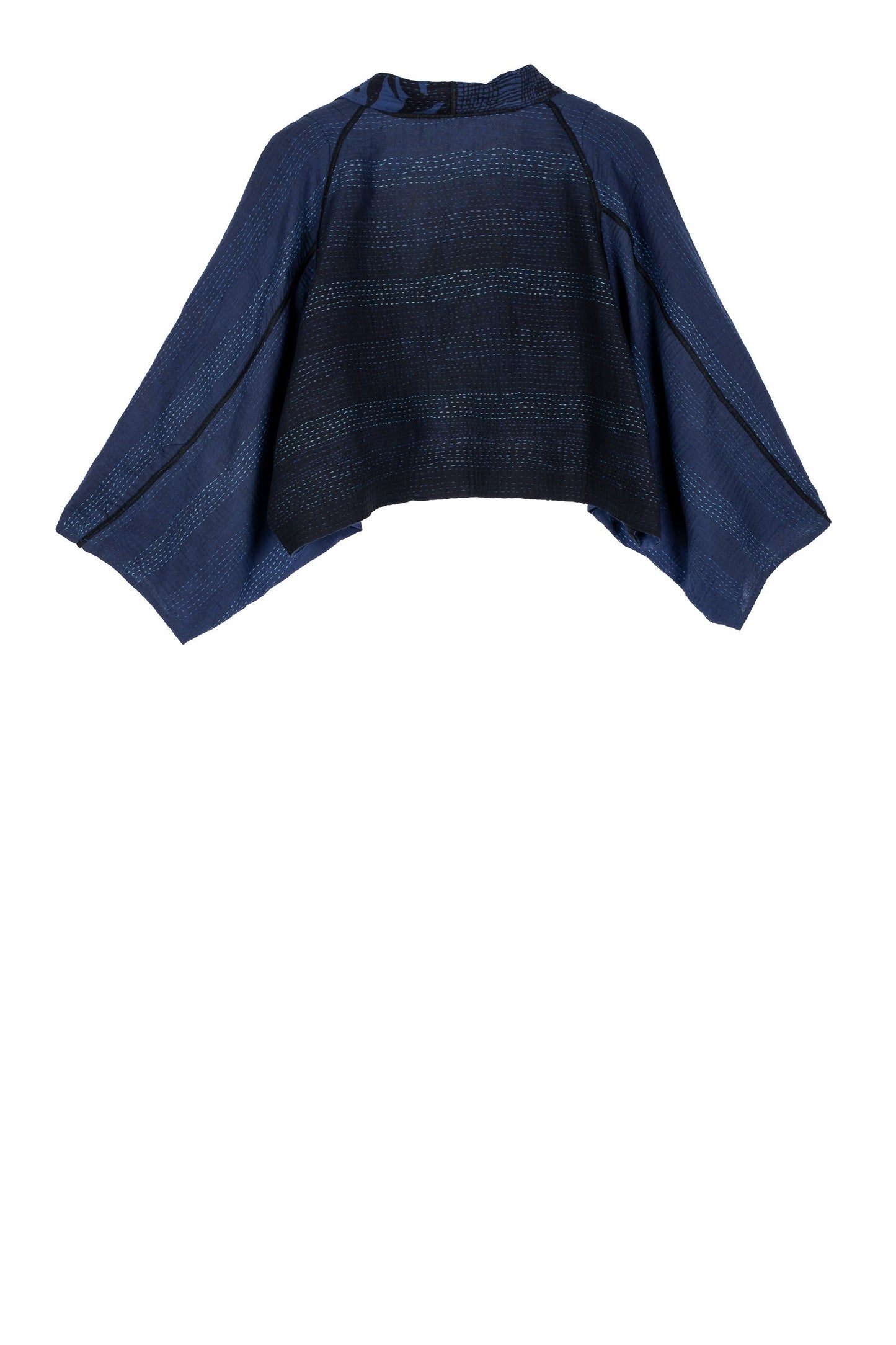 MONOTONE TWILIGHT PRINT KANTHA PUFF SLV. SHRUG