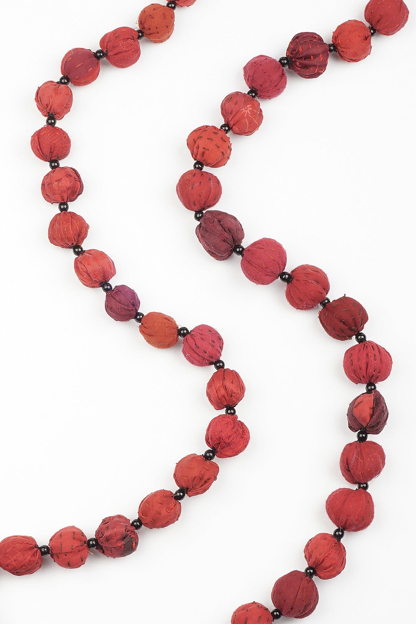 COTTON SILK SW PATCH KANTHA SMALL NUTS LONG NECKLACE