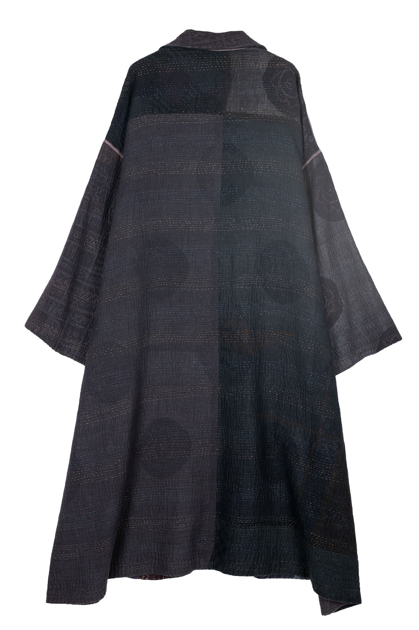 COTTON SILK SW PATCH KANTHA OVERSIZED COAT