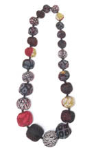 KIMONO PRINT KANTHA NUTS MEDIUM NECKLACE