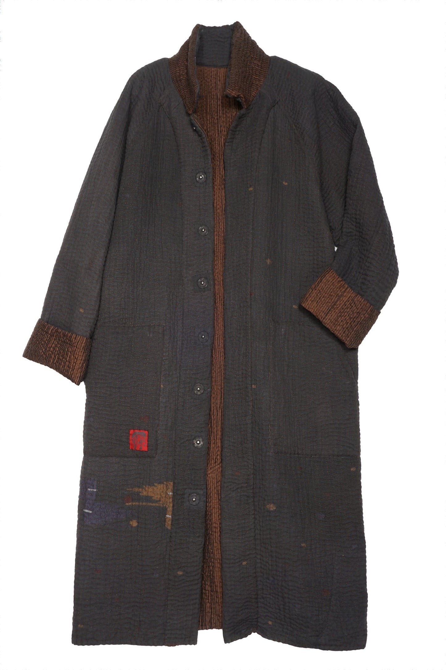 QUILTED VINTAGE COTTON WITH FLANNEL RAGLAN SLEEVE COAT