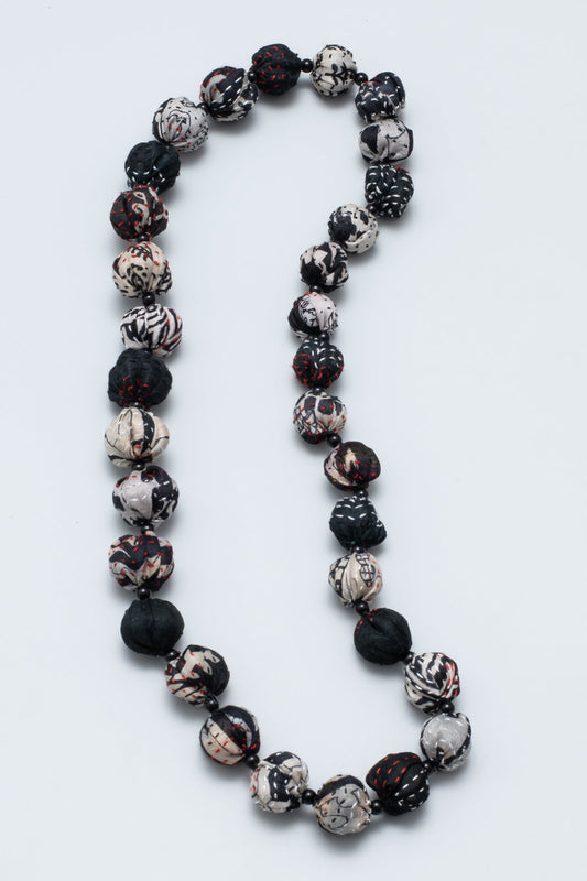 VINTAGE SILK KANTHA SMALL NUTS MEDIUM NECKLACE